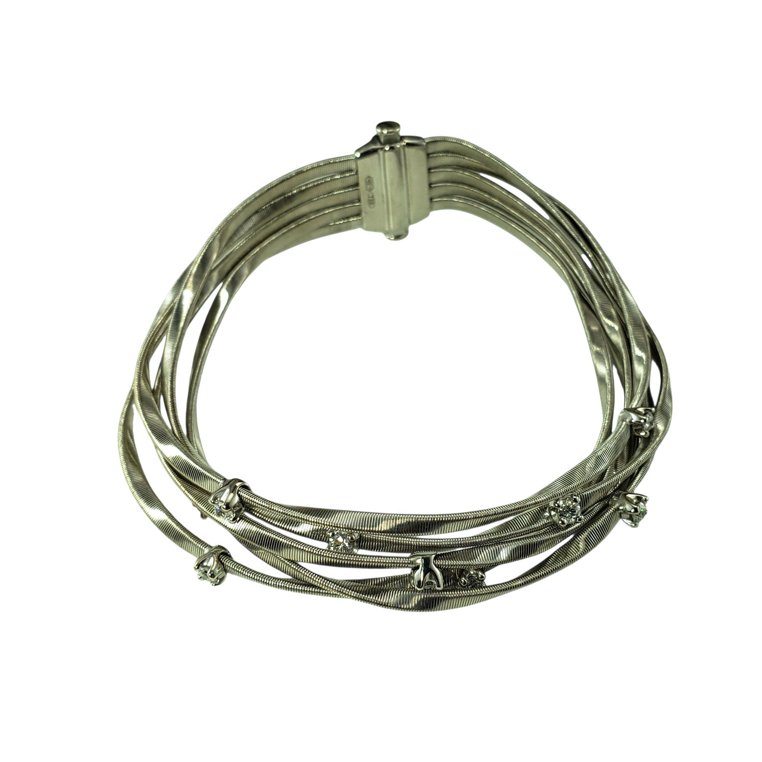 Contemporain Marco Bicego 18K White Gold and Diamond Five Strand Marrakech Bracelet #23327 en vente