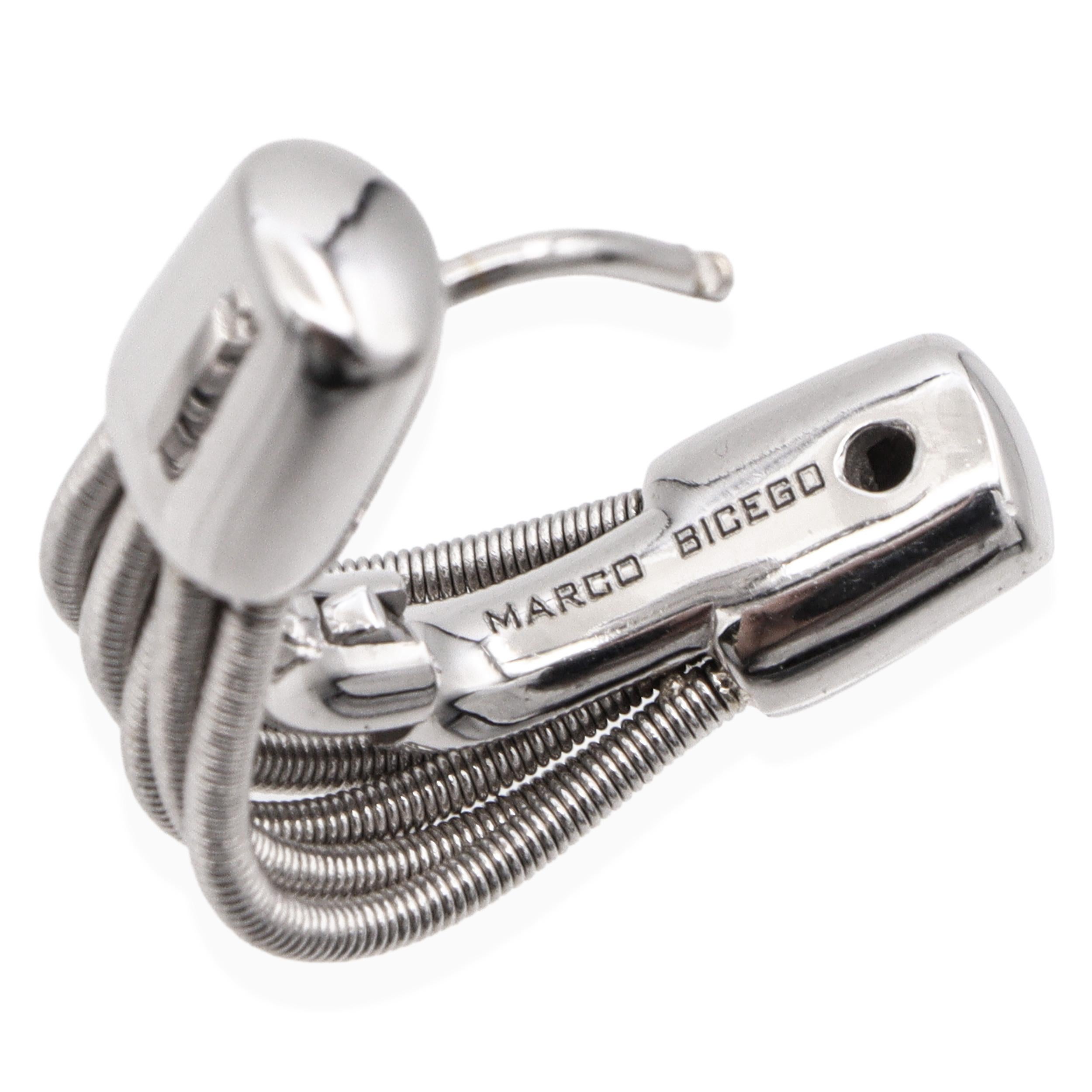 Orecchini a cerchio con cavo in oro bianco 18k di Marco Bicego in vendita 1