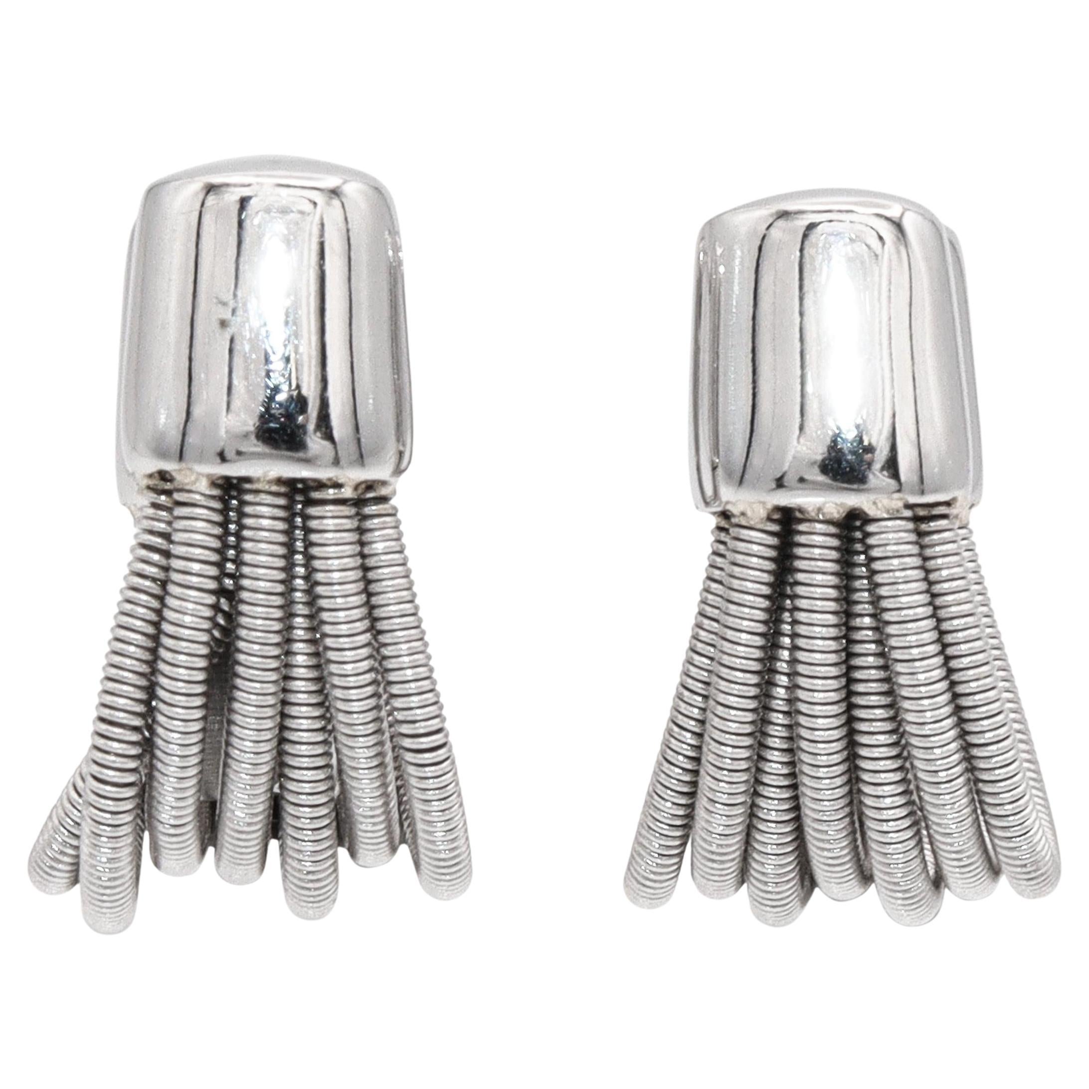 Orecchini a cerchio con cavo in oro bianco 18k di Marco Bicego in vendita