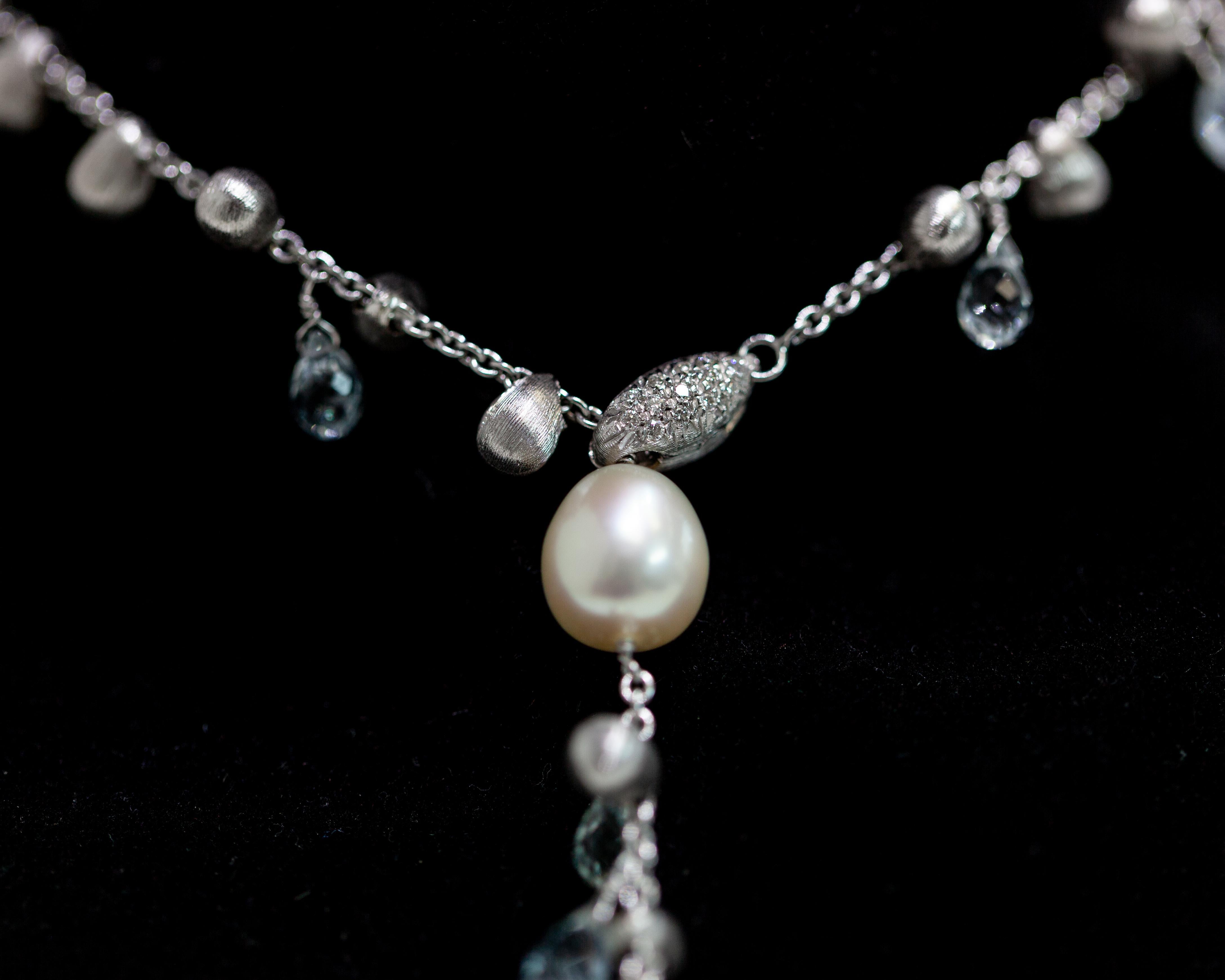 blue topaz and pearl necklace
