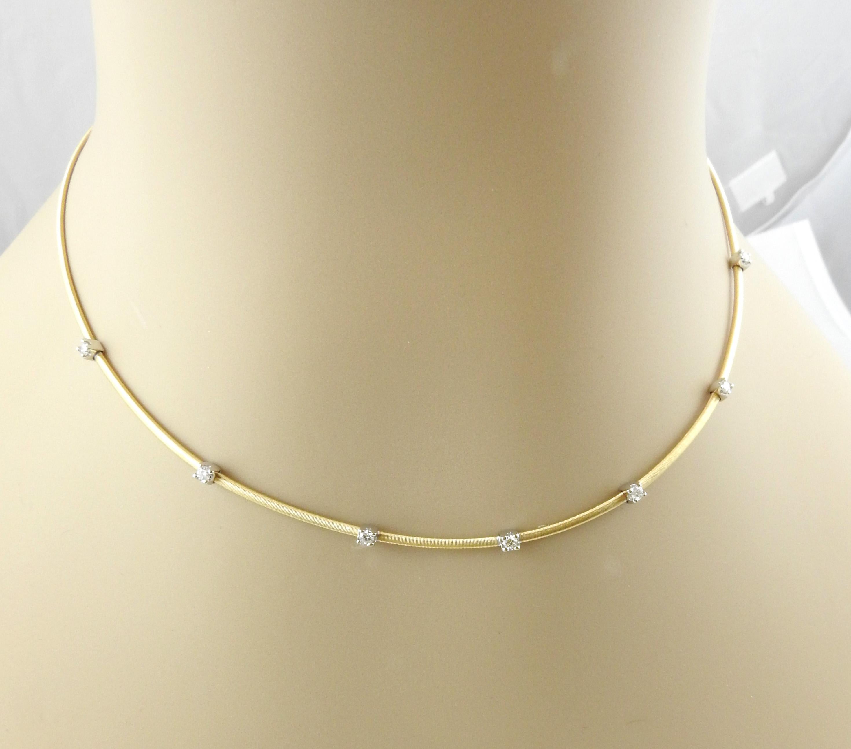 Marco Bicego 18k Gelb- und Weißgold Diamant 7 Stationen Halskette 5