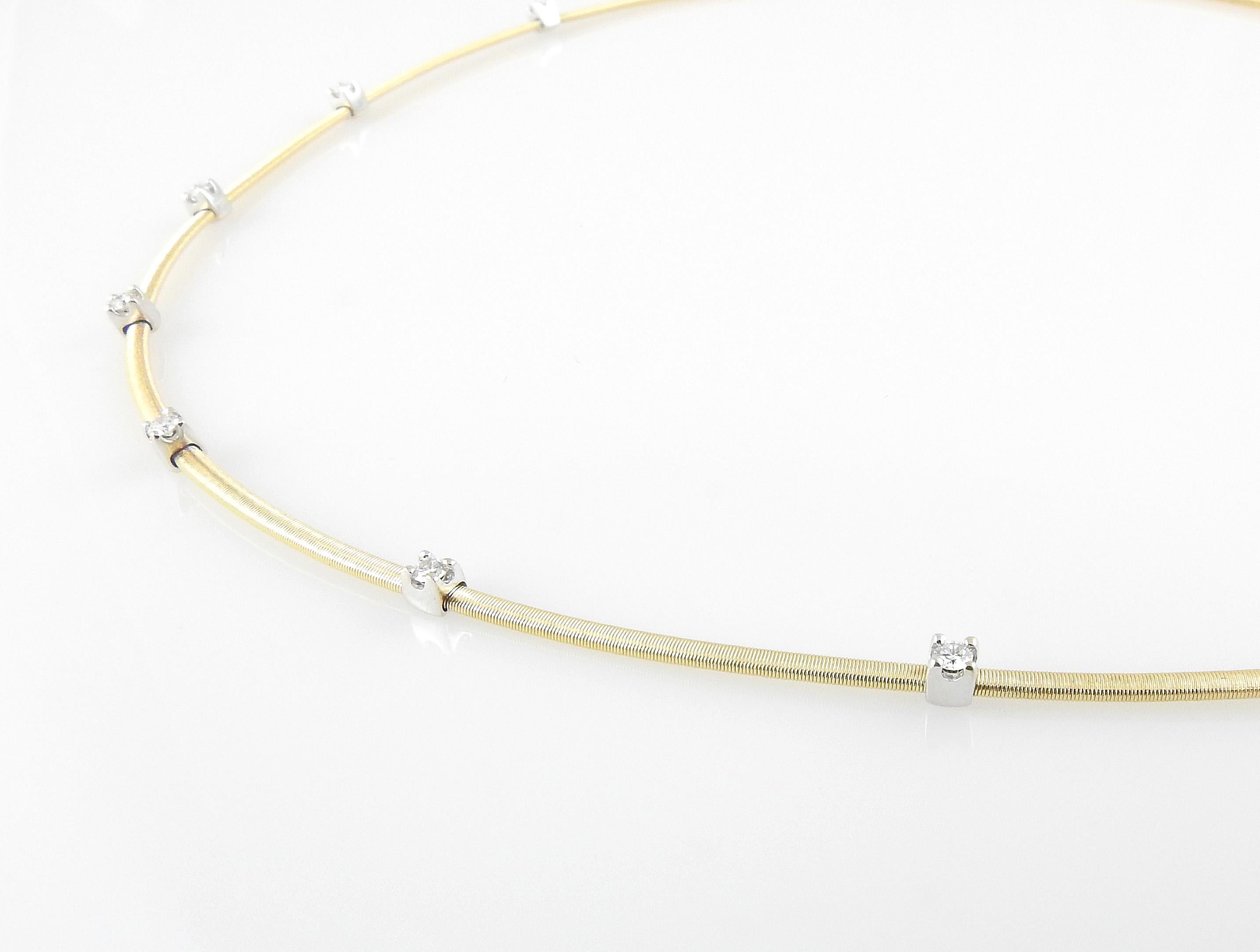 Women's Marco Bicego 18k Yellow and White Gold Diamond 7 Station Necklace