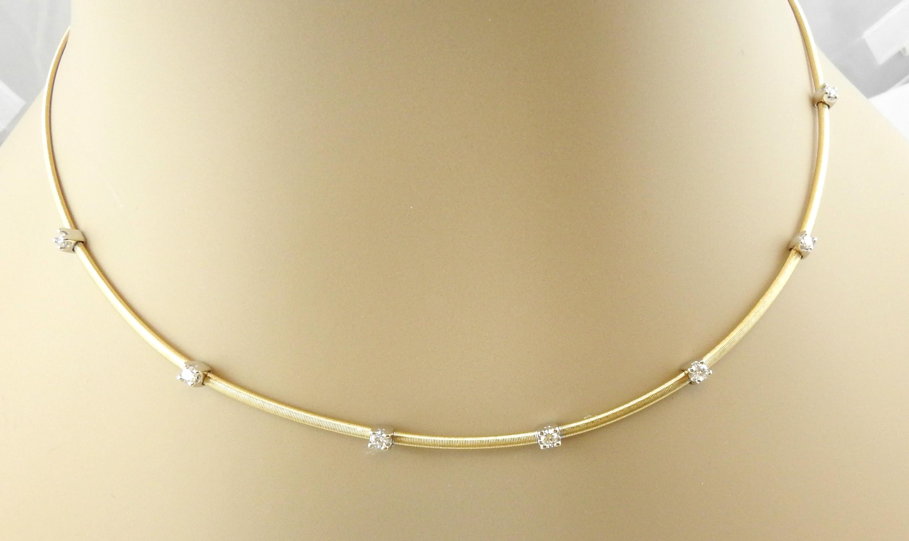 Marco Bicego 18k Yellow and White Gold Diamond 7 Station Necklace 4