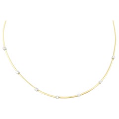 Marco Bicego 18k Gelb- und Weißgold Diamant 7 Stationen Halskette