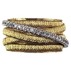 Marco Bicego Anillo de oro amarillo y blanco de 18 quilates con diamantes Cairo de 5 vueltas #24583