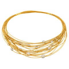 Marco Bicego 18K Yellow and White Gold Diamond Station Necklace