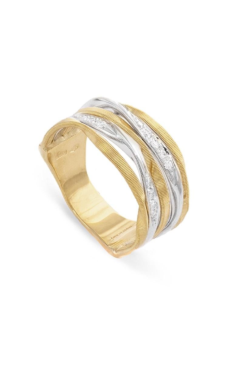Let your fashion-forward side shine through with this sparkling fashion ring by Marco Bicego. This modern fashion ring brings out the up-to-the-minute fashion style that you’ve always had. This diamond fashion ring features stunning details that are