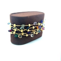 Marco Bicego Pulsera de eslabones multigema de 4,5-5,8 MM de oro amarillo de 18 quilates 27,53 gramos