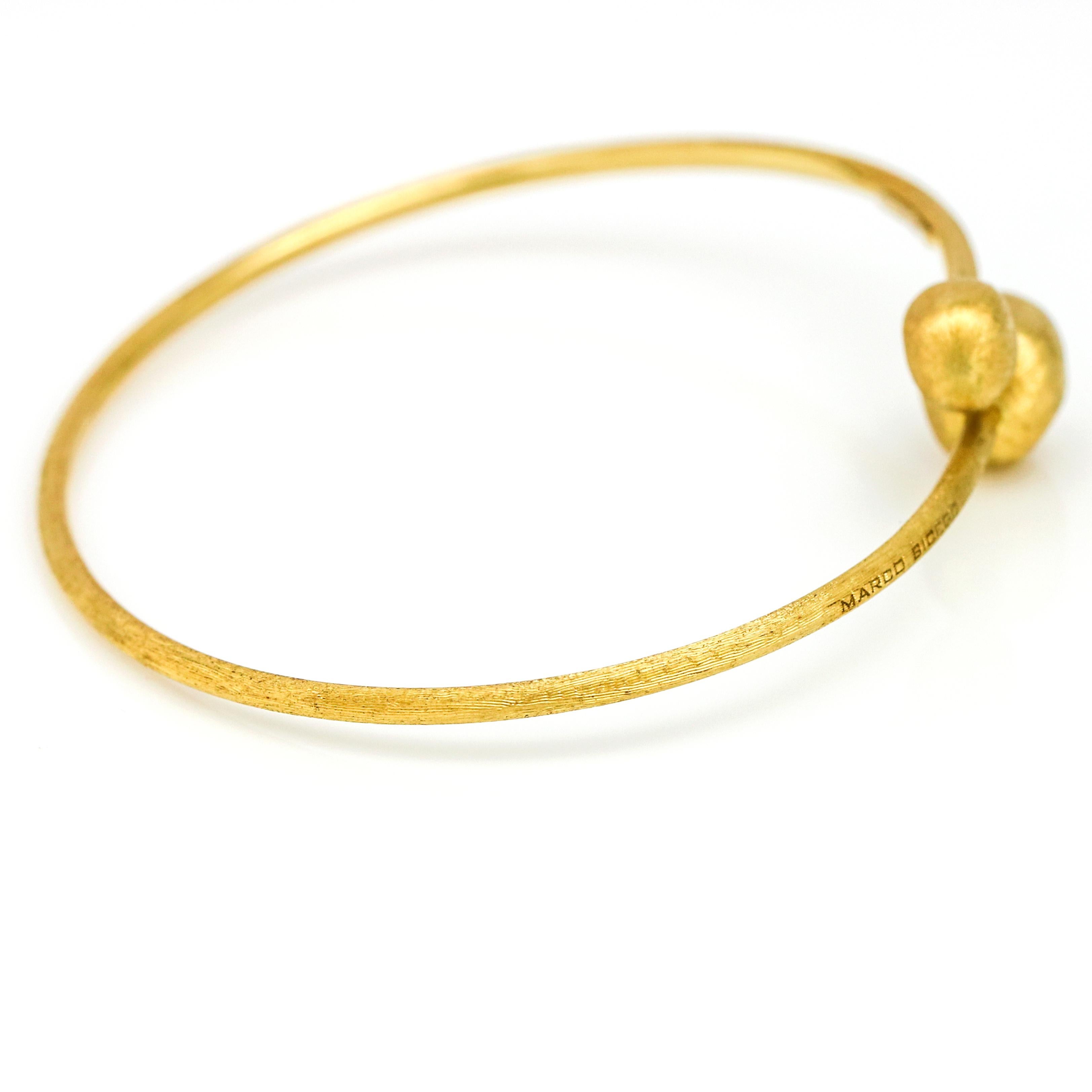 Women's Marco Bicego 18 Karat Yellow Gold Africa Small Bead Hugging Bangle Bracelet