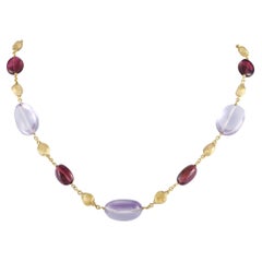 MarCo Bicego 18k Yellow Gold Amethyst and Garnet Necklace