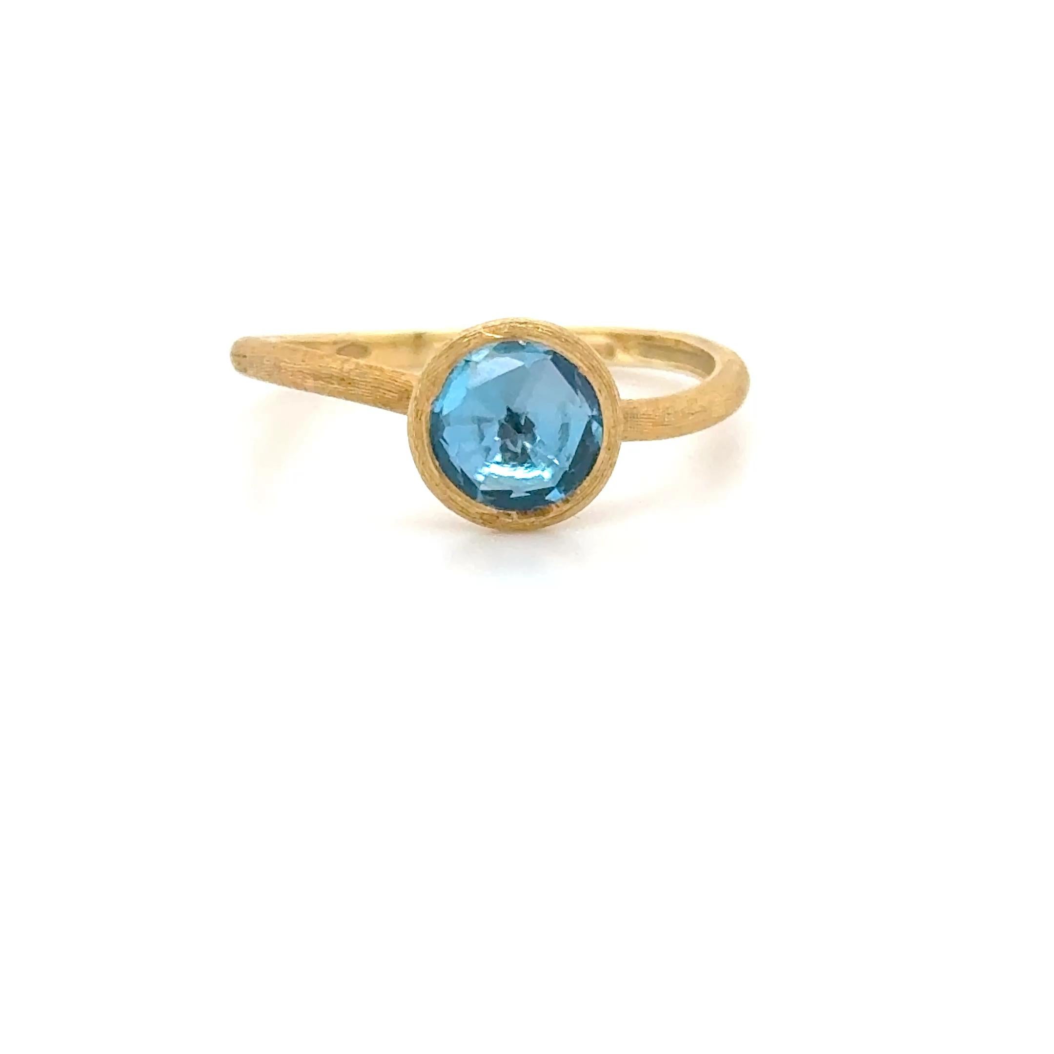 Contemporary Marco Bicego, 18K Yellow Gold and Blue Topaz Jaipur Ring For Sale