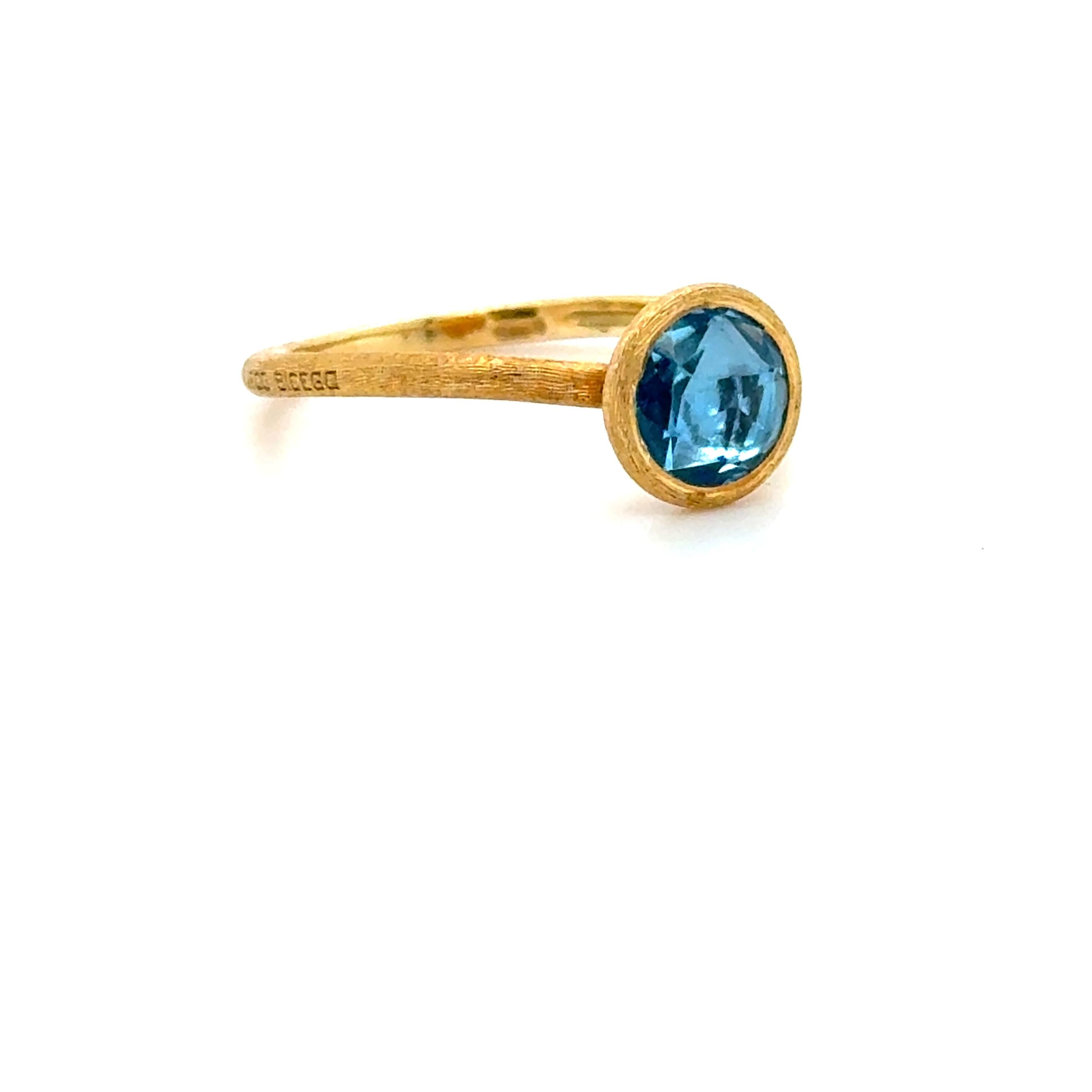 Rose Cut Marco Bicego, 18K Yellow Gold and Blue Topaz Jaipur Ring For Sale