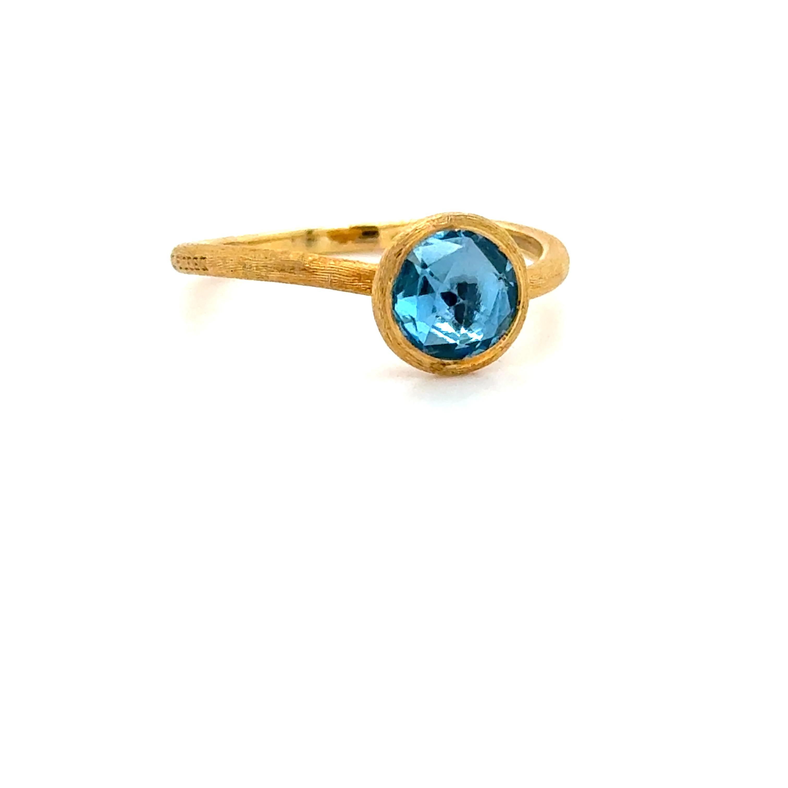Women's Marco Bicego, 18K Yellow Gold and Blue Topaz Jaipur Ring For Sale