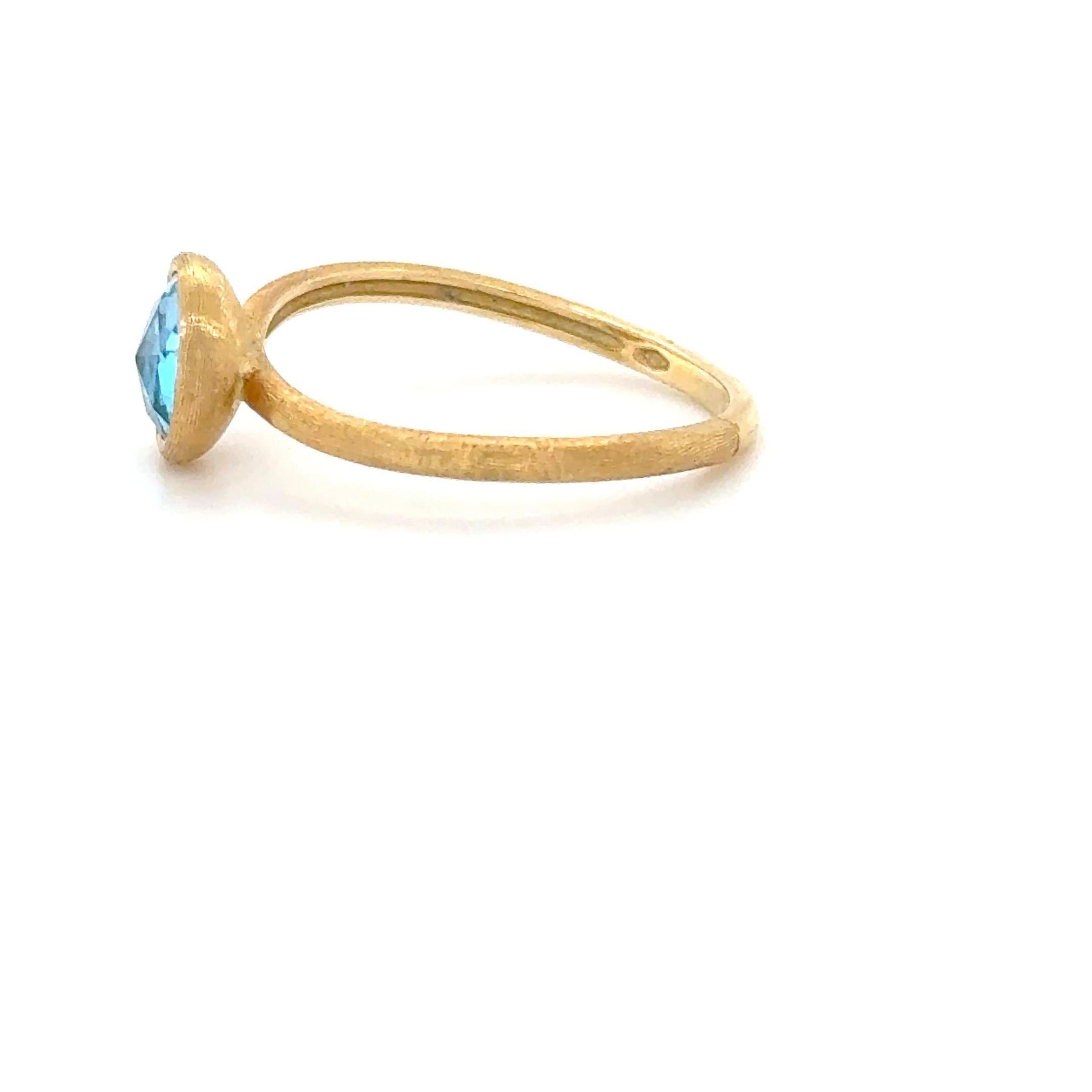 Marco Bicego, 18K Yellow Gold and Blue Topaz Jaipur Ring For Sale 1