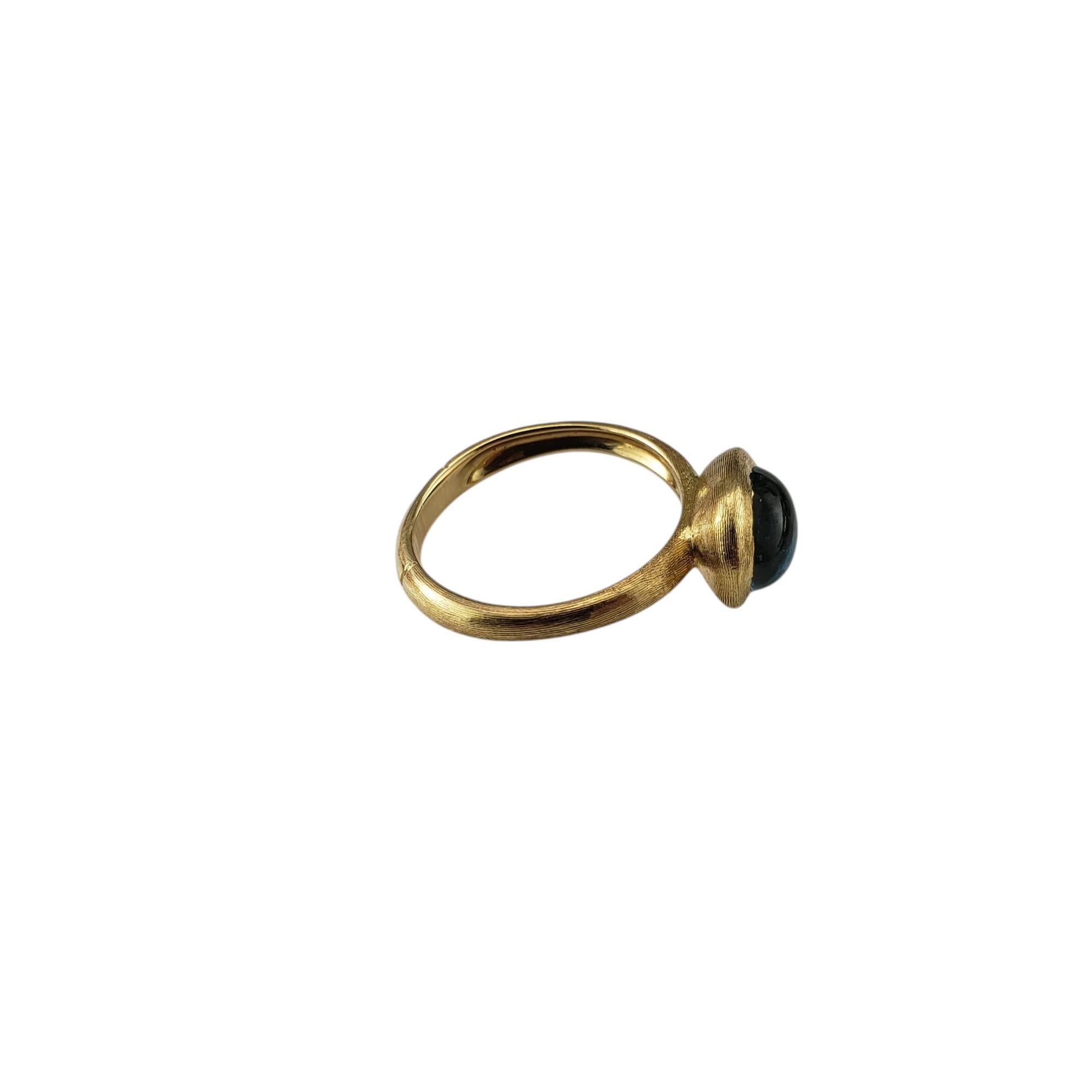 Contemporary Marco Bicego 18K Yellow Gold and Cabochon Blue Topaz Jaipur Ring Size 7.5 #20225