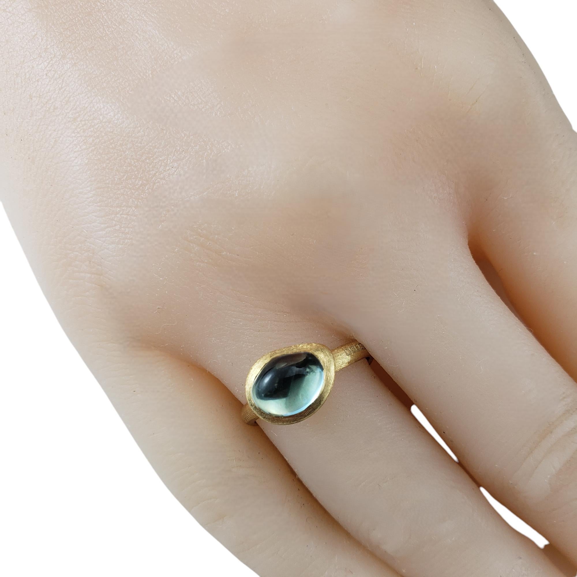 Marco Bicego 18K Yellow Gold and Cabochon Blue Topaz Jaipur Ring Size 7.5 #20225 3