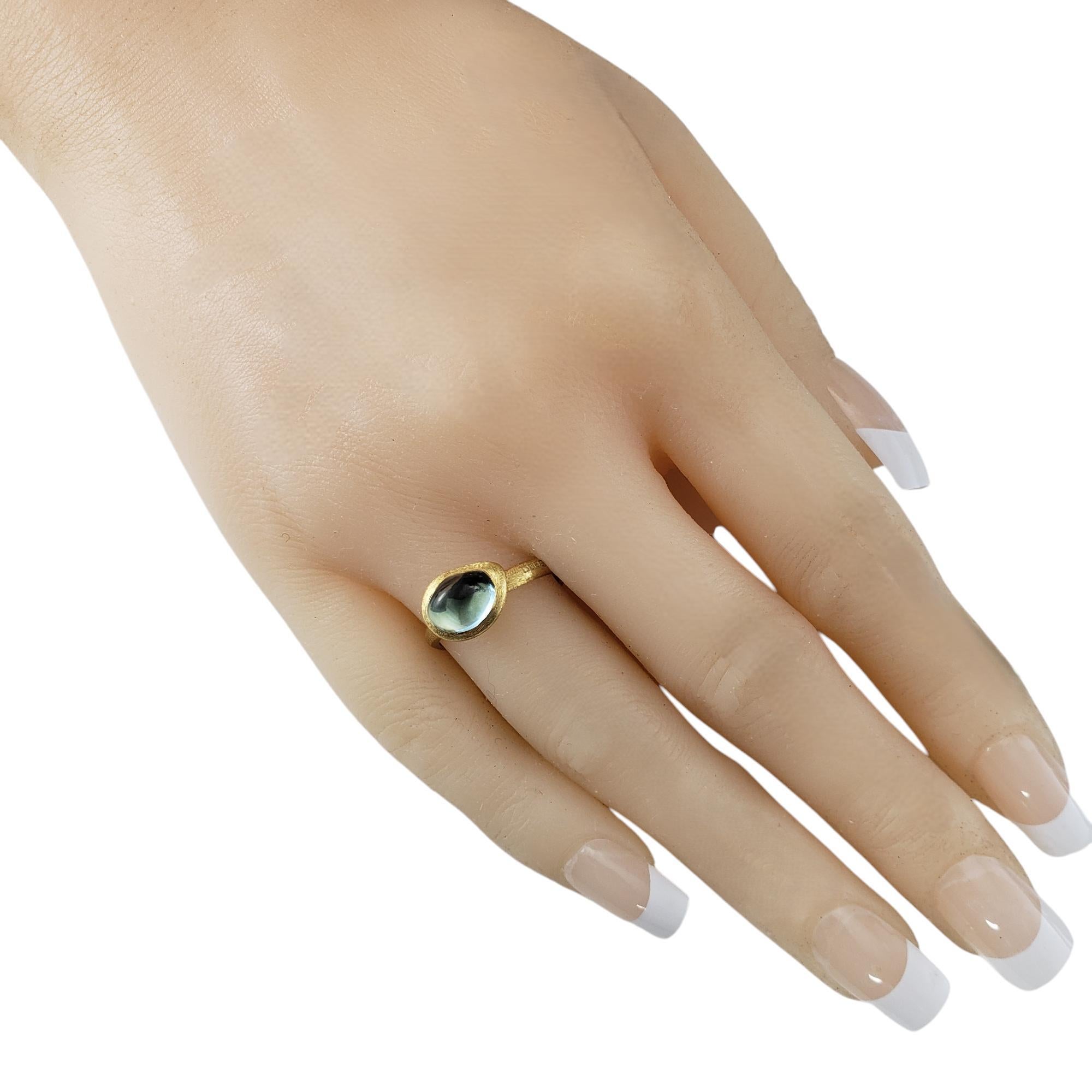 Marco Bicego 18K Yellow Gold and Cabochon Blue Topaz Jaipur Ring Size 7.5 #20225 4