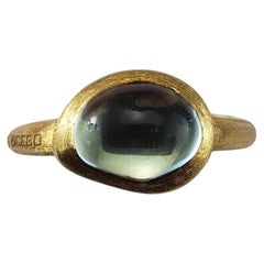 Marco Bicego 18K Yellow Gold and Cabochon Blue Topaz Jaipur Ring Size 7.5 #20225