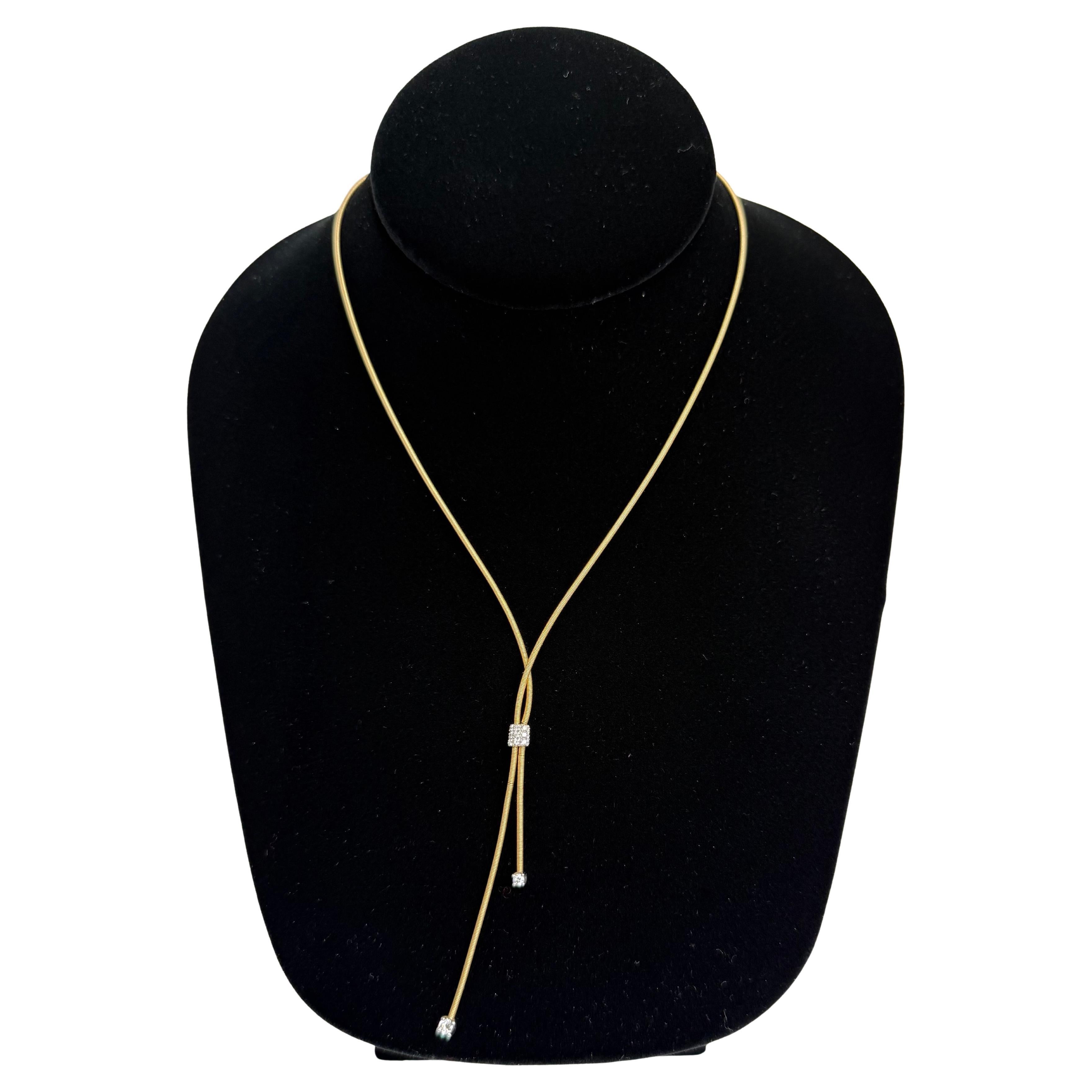 Marco Bicego 18K Yellow Gold and Diamond Lariat Necklace Lucia Collection