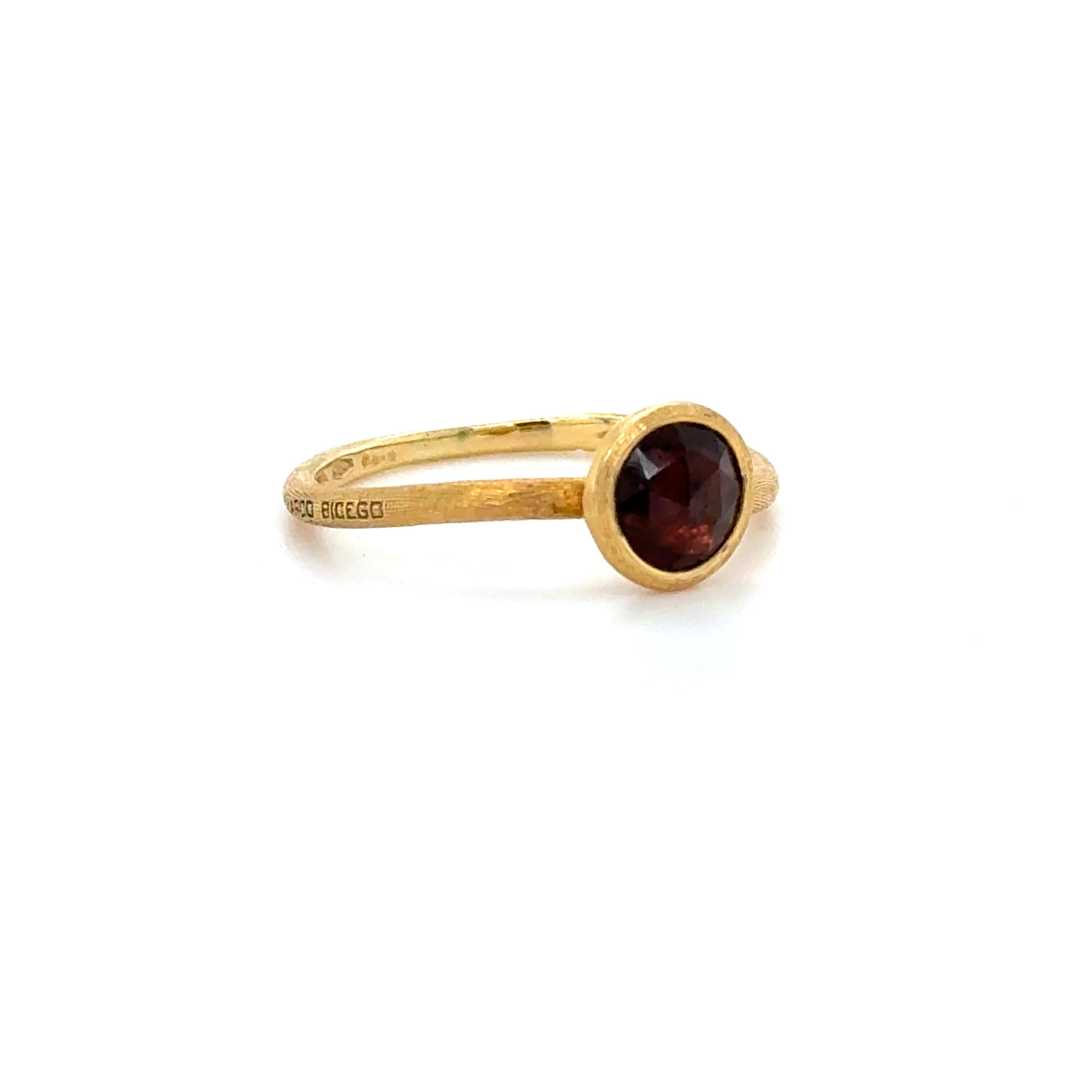 Marco Bicego, Anello Jaipur in oro giallo 18 carati e granato In condizioni ottime in vendita a Chicago, IL