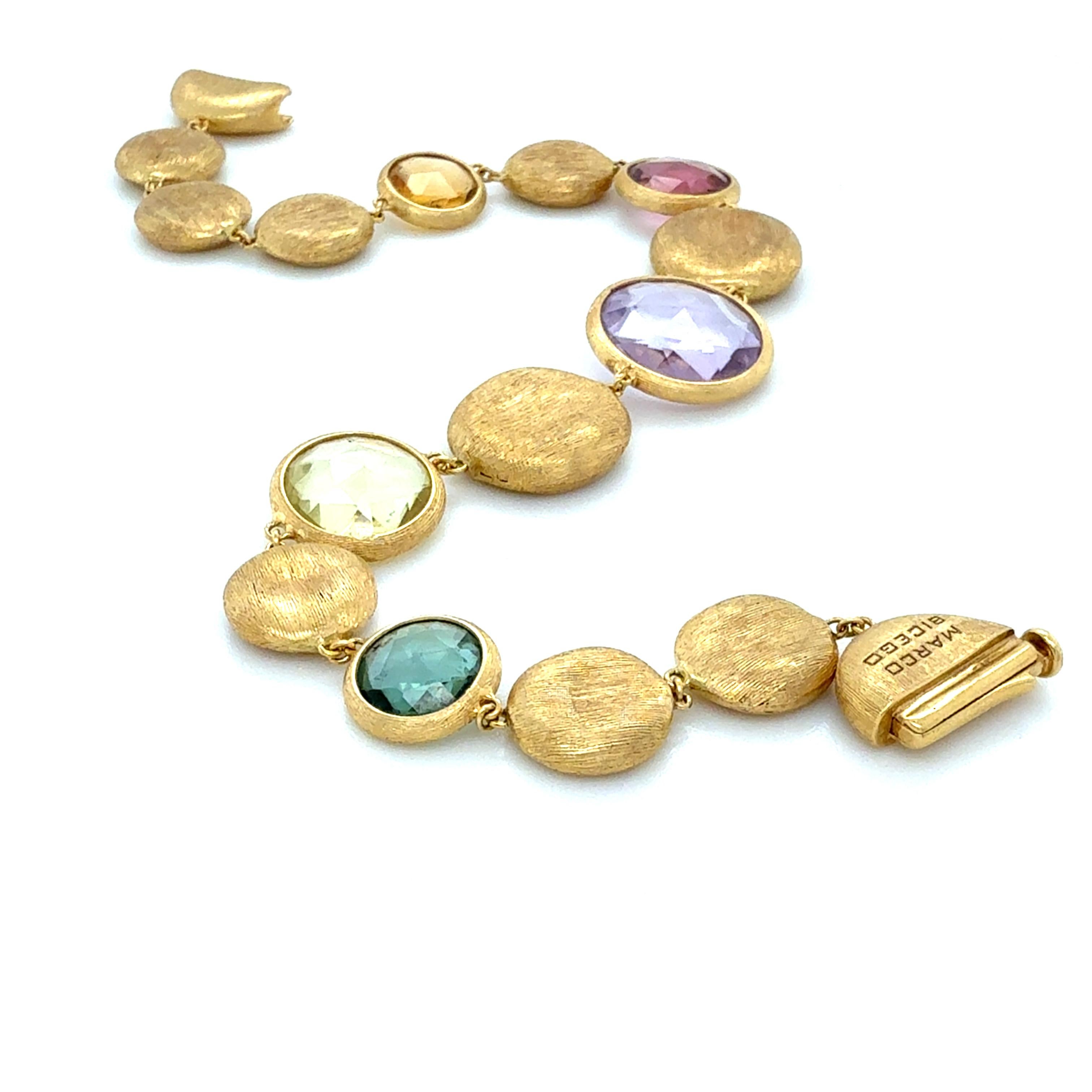Contemporary Marco Bicego, 18K Yellow Gold and Gemstone Jaipur Bracelet For Sale