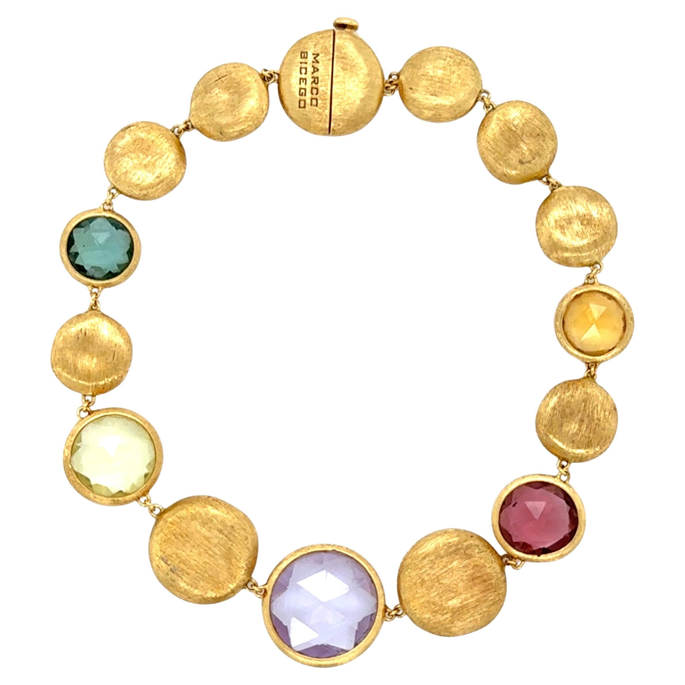 Marco Bicego, 18K Yellow Gold and Gemstone Jaipur Bracelet For Sale