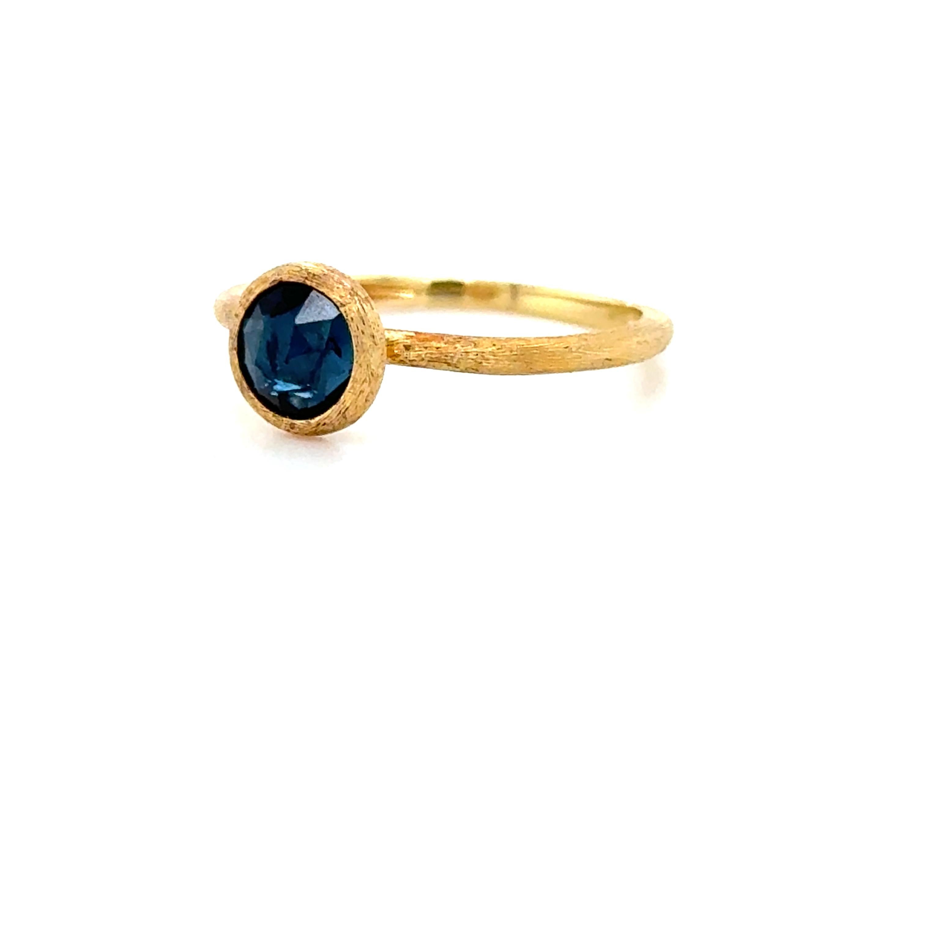 Marco Bicego, 18K Gelbgold und Londoner Blautopas Jaipur Ring (Rosenschliff)