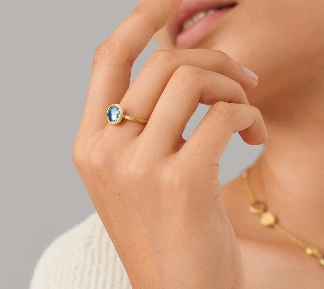 Marco Bicego, 18K Gelbgold und Londoner Blautopas Jaipur Ring 1