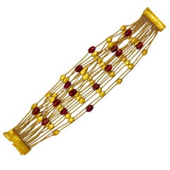Marco Bicego 18K Yellow Gold and Rose Tourmaline 20-Strand Sivilgia Bracelet