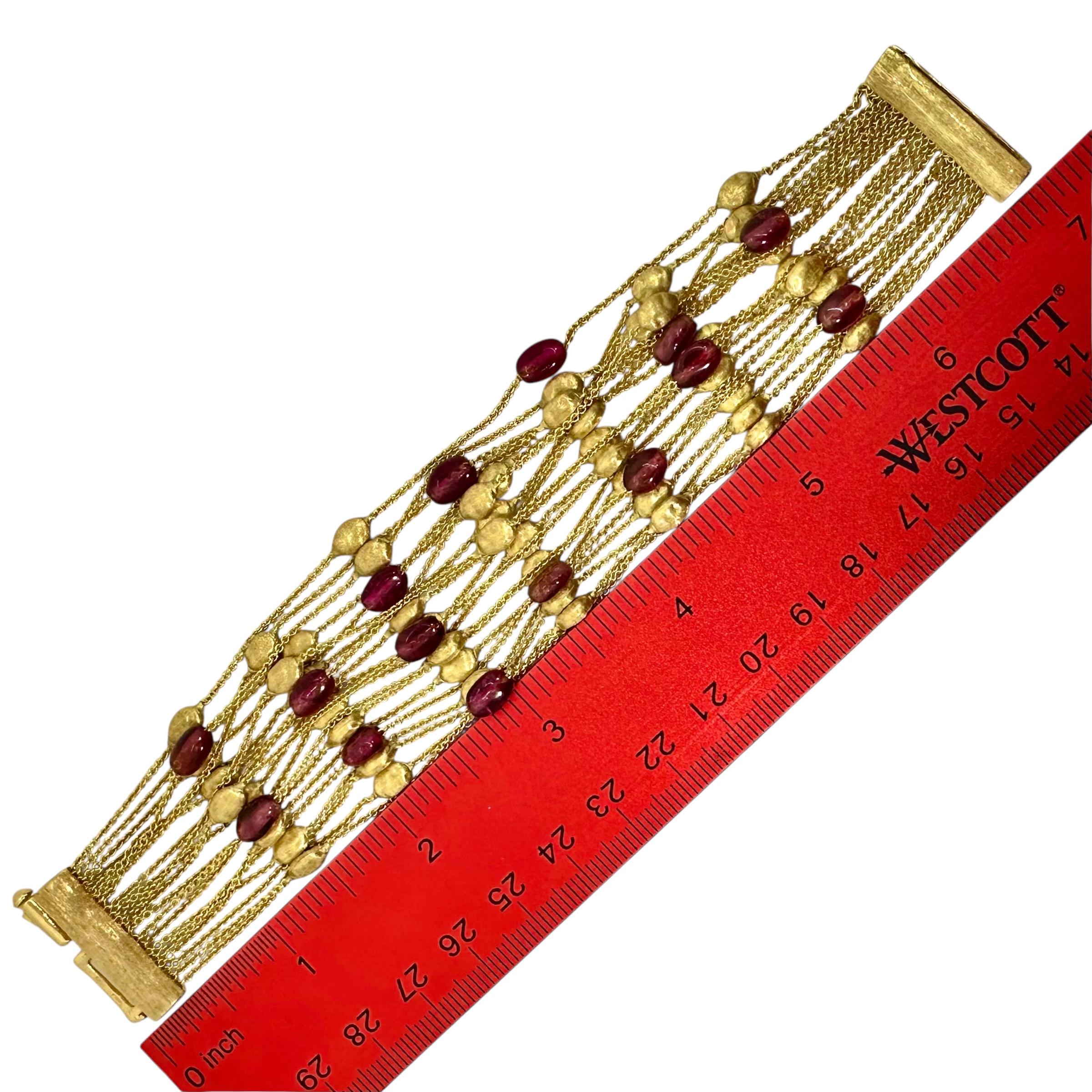 Marco Bicego - Bracelet Sivilgia 20 brins en or jaune 18K et tourmaline rose Bon état - En vente à Palm Beach, FL