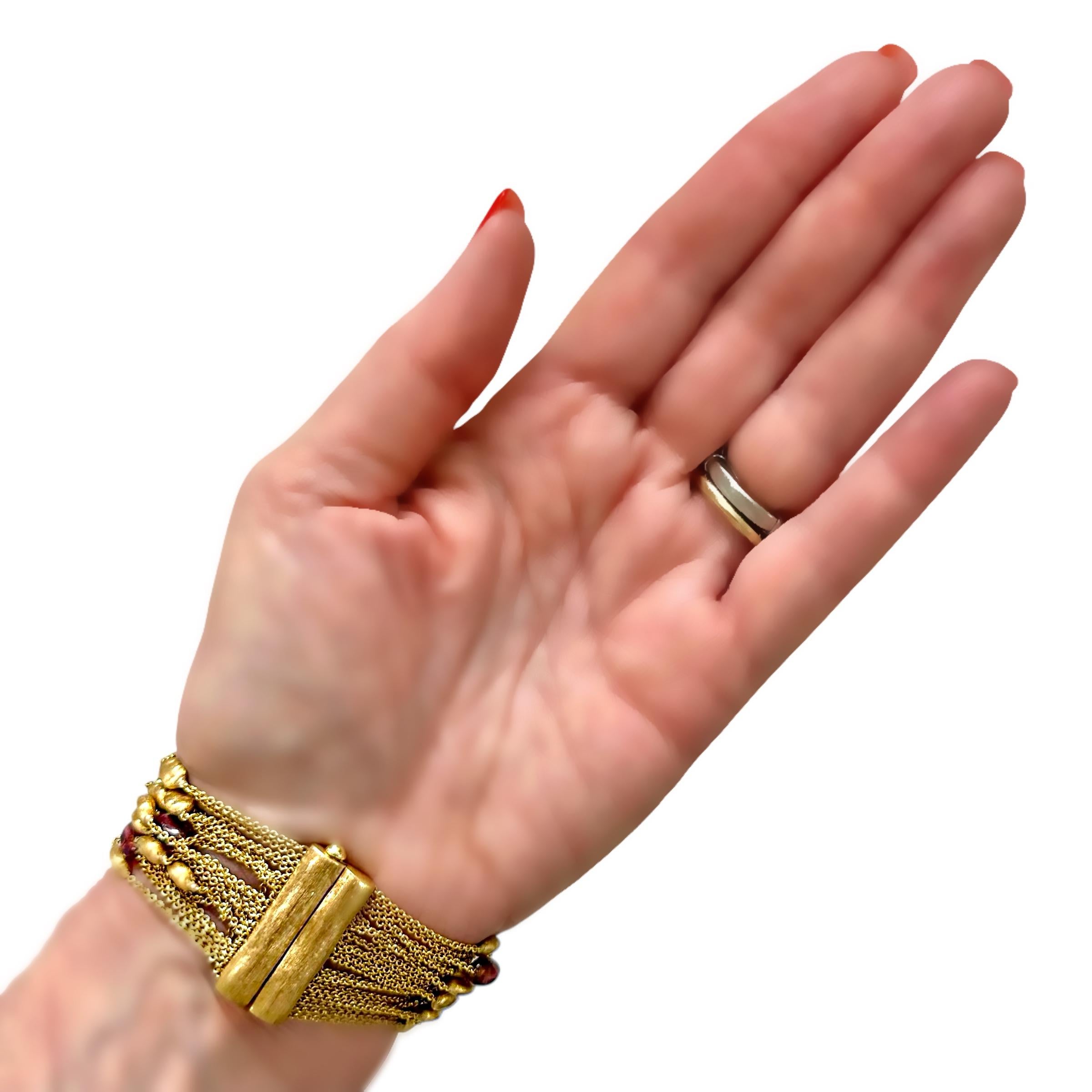 Marco Bicego - Bracelet Sivilgia 20 brins en or jaune 18K et tourmaline rose en vente 3