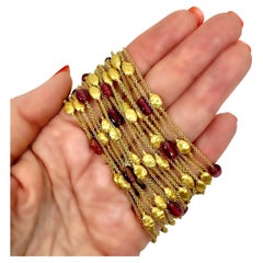 Marco Bicego 18K Yellow Gold and Rose Tourmaline 20-Strand Sivilgia Bracelet
