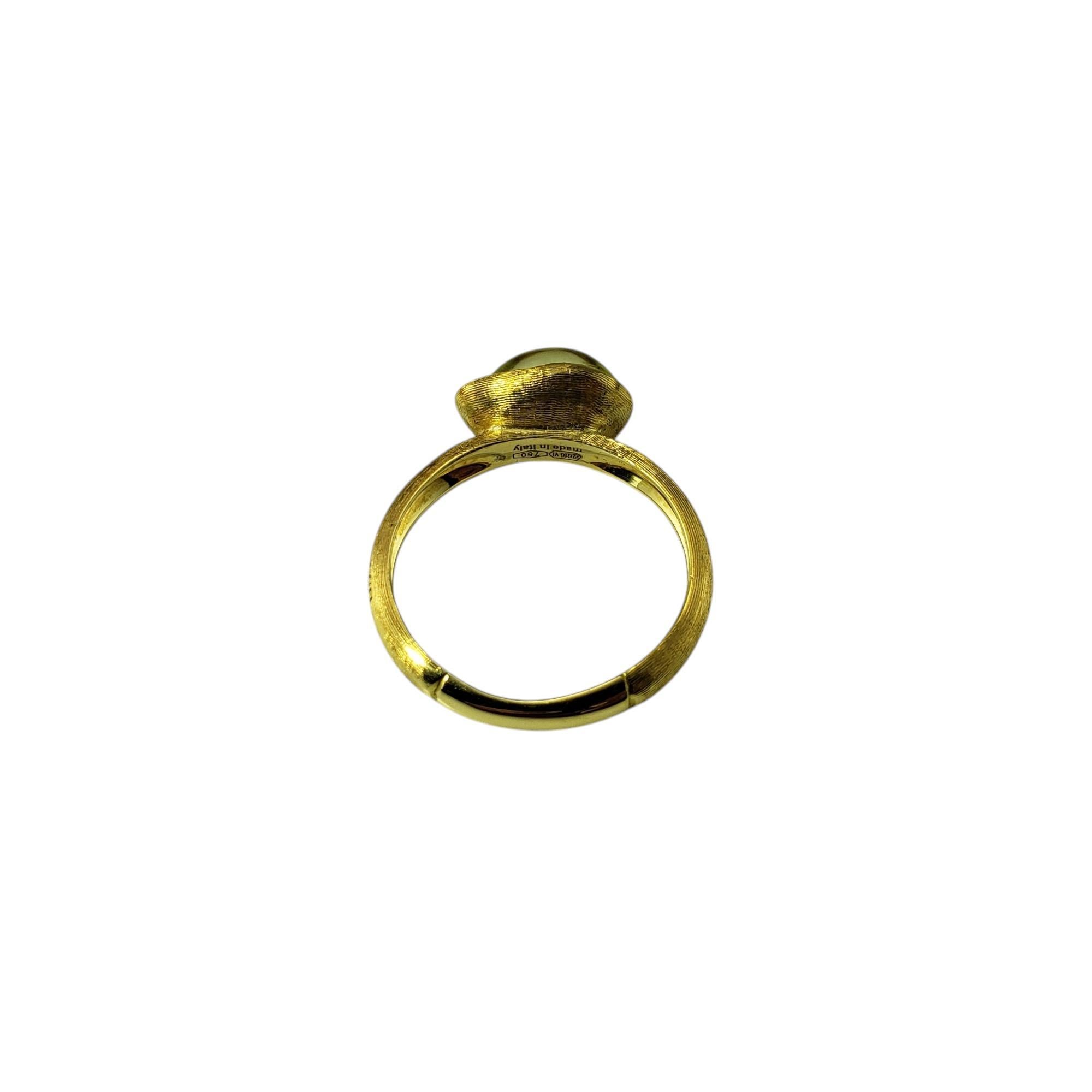 Marco Bicego 18K Yellow Gold Cabochon Citrine Jaipur Frame Ring Size 7.5 In Good Condition For Sale In Washington Depot, CT
