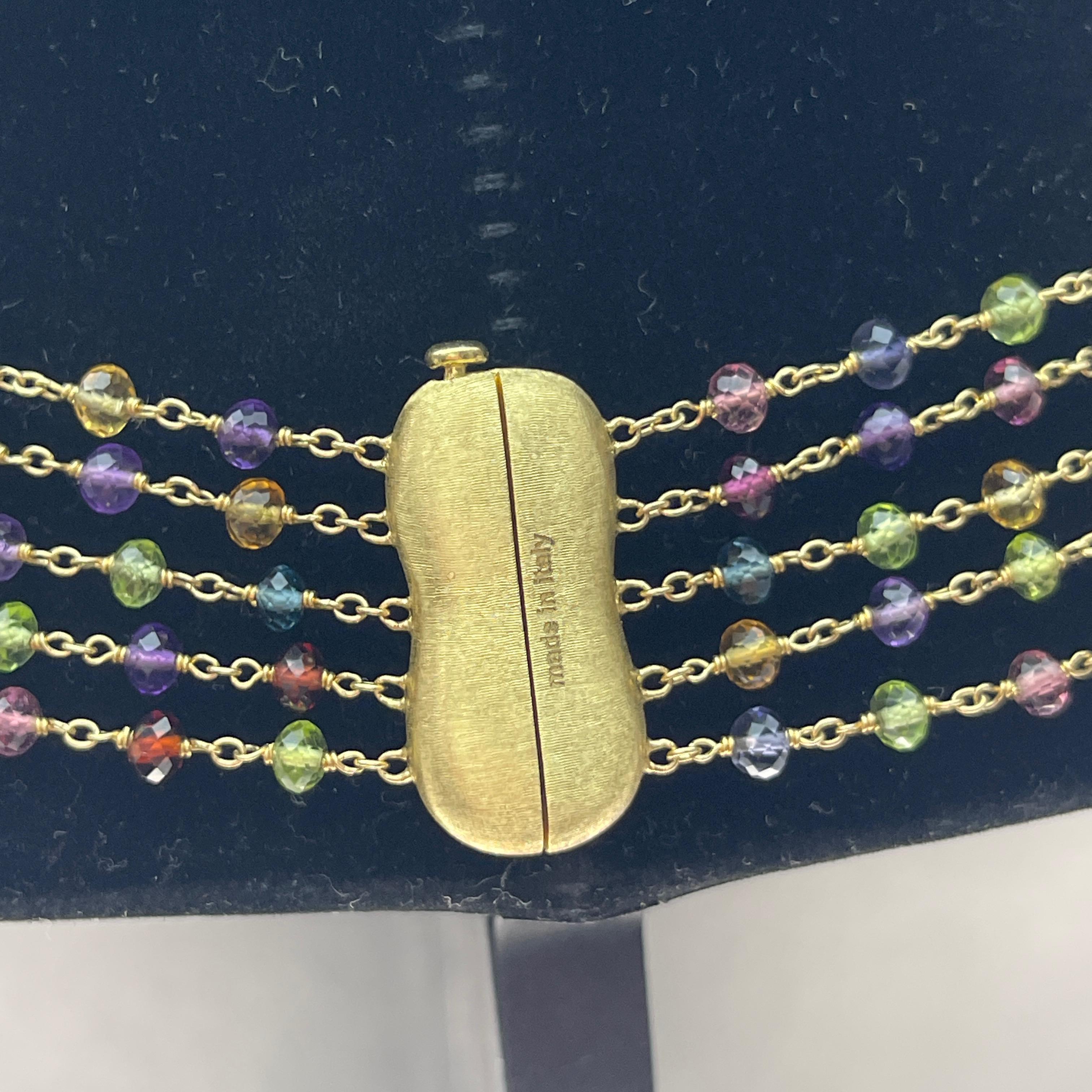 da uomo o donna Marco Bicego - Collana di perline a cinque fili in oro giallo 18k - 18