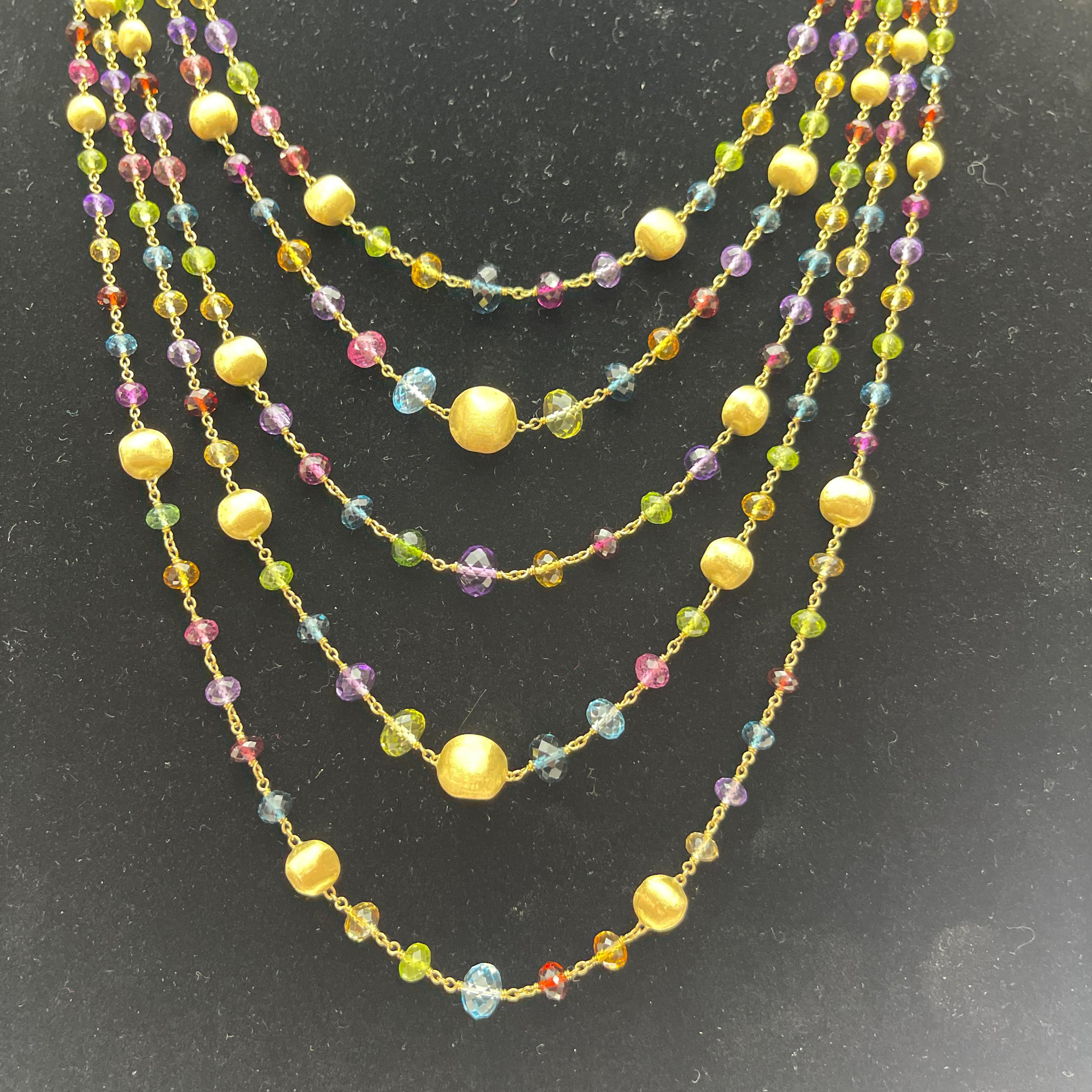 Marco Bicego - Collana di perline a cinque fili in oro giallo 18k - 18