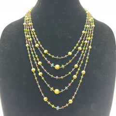 Marco Bicego - Collana di perline a cinque fili in oro giallo 18k - 18"