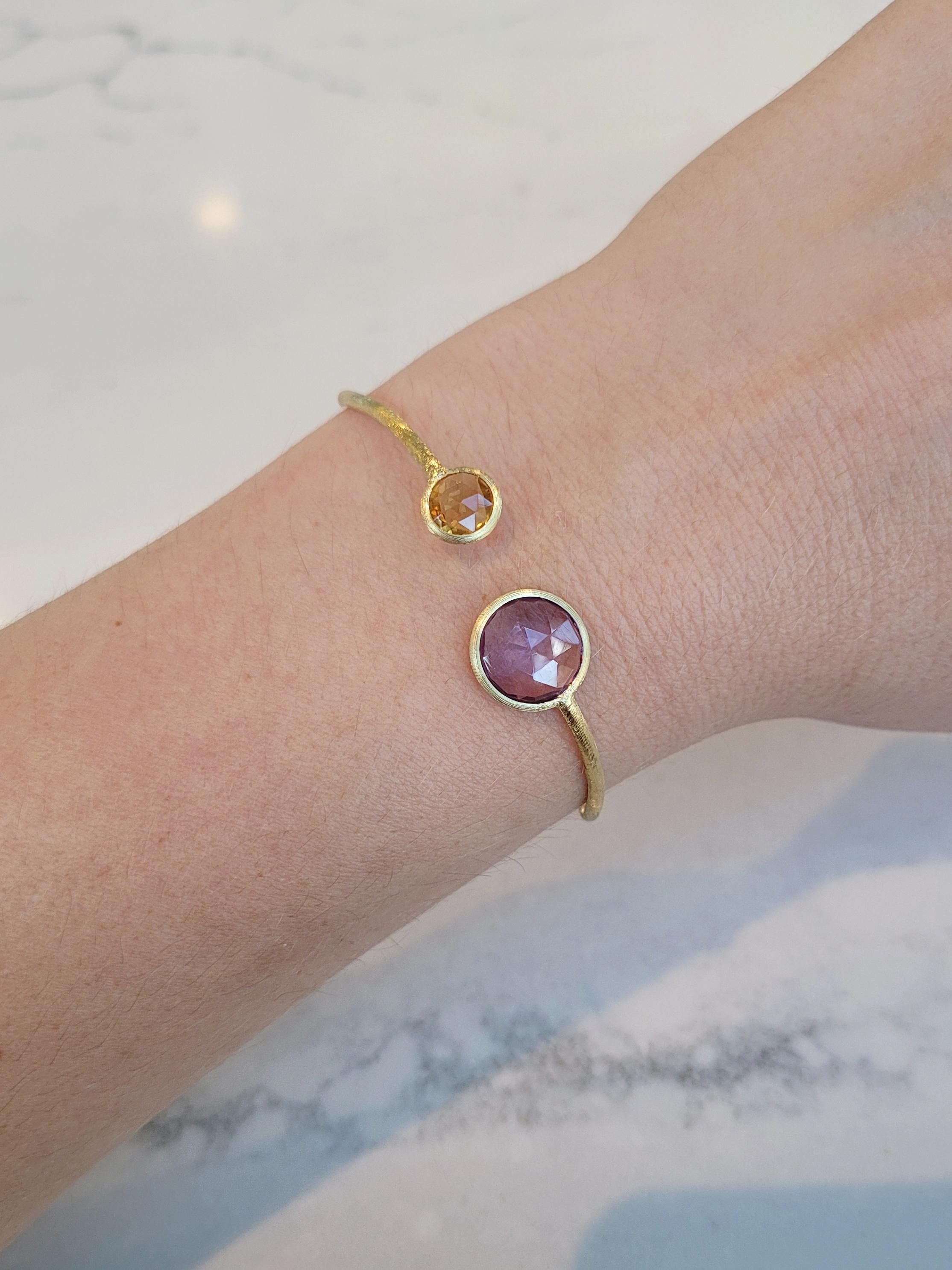 Amethyst and Citrine are set in 18K yellow gold with a trademark Marco Bicego hand-engraved finish.