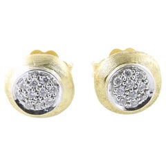 Marco Bicego Clous d'oreilles Jaipur en or jaune 18 carats avec boutons en forme de cookies et diamants
