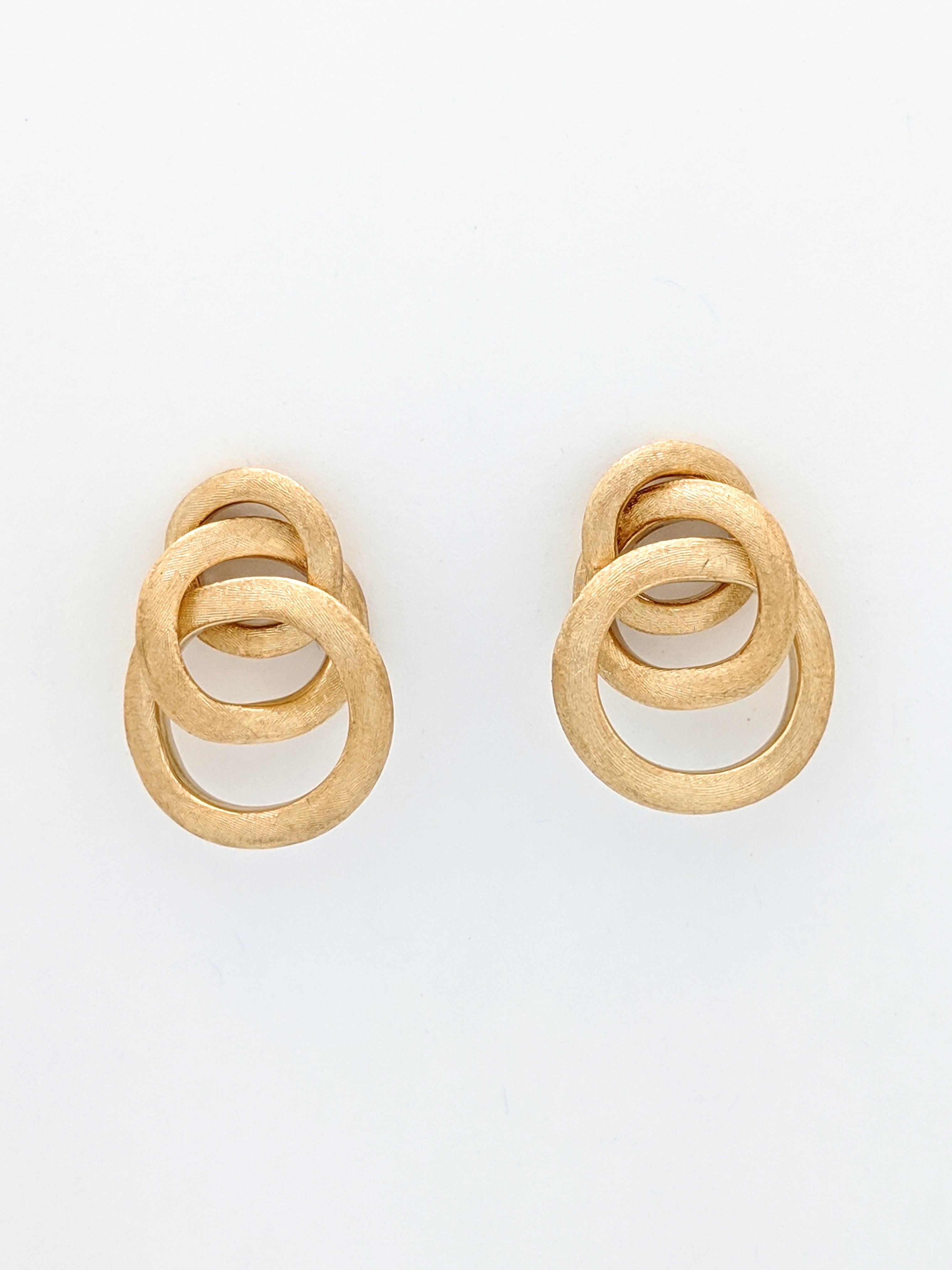 Contemporary Marco Bicego 18 Karat Yellow Gold Link Small Knot Earrings Jaipur Collection