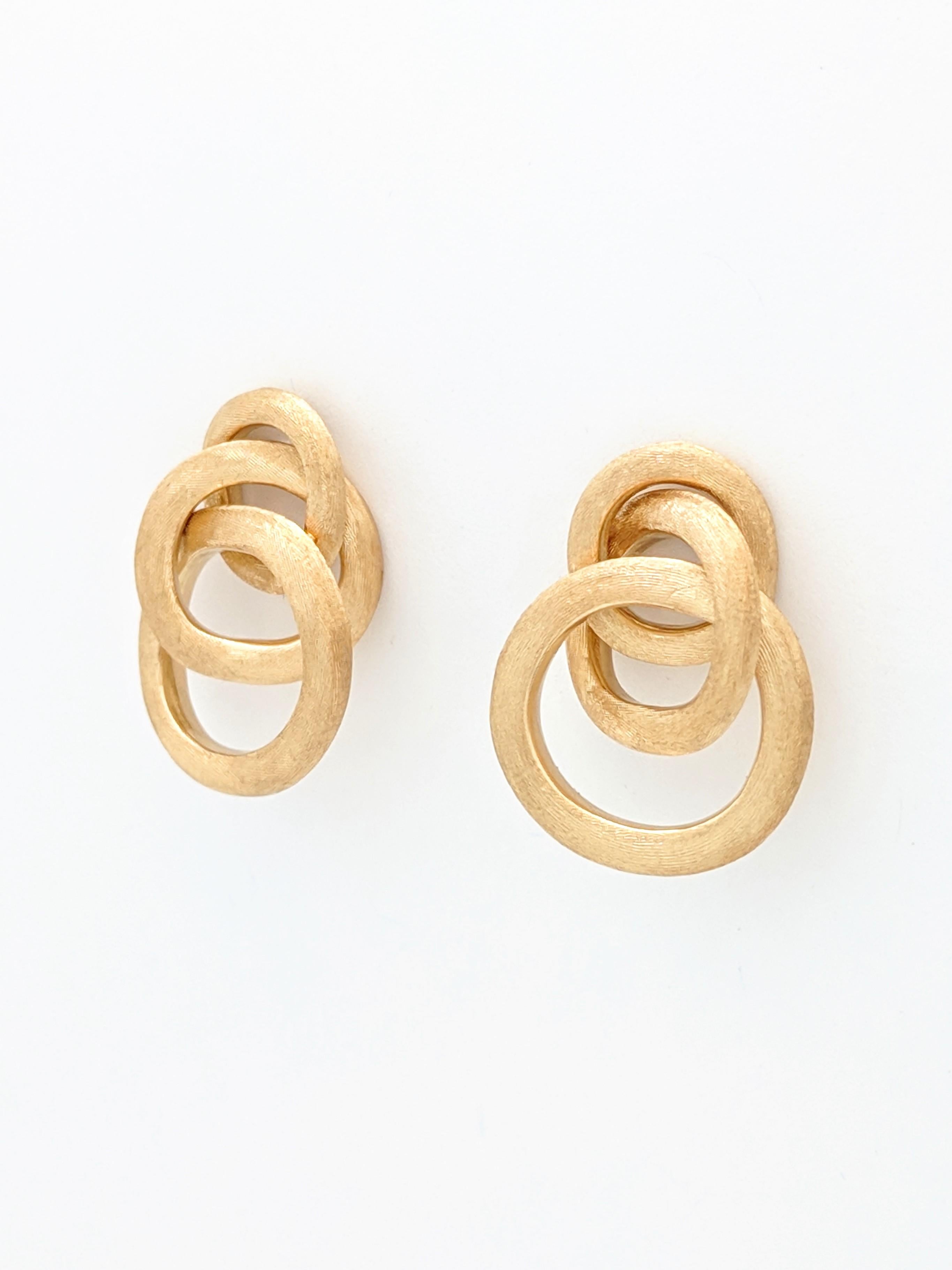 Women's Marco Bicego 18 Karat Yellow Gold Link Small Knot Earrings Jaipur Collection