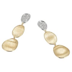 Marco Bicego Petites boucles d'oreilles Lunaria à trois gouttes en or jaune 18 carats