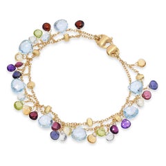 Marco Bicego 18K Yellow Gold Multi-gem Dangle Double Strand Bracelet