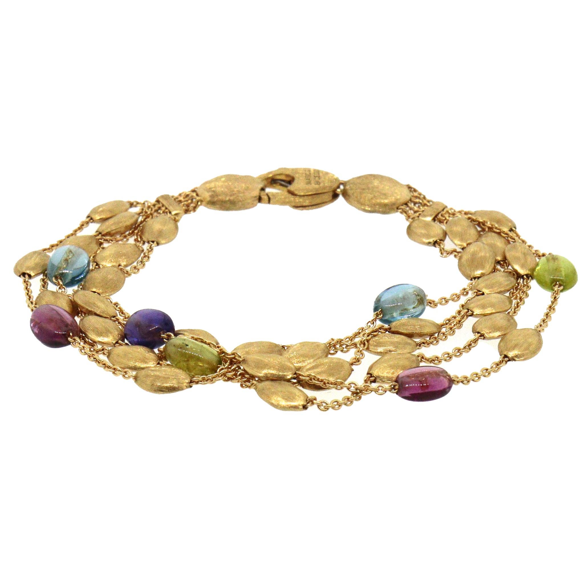 Marco Bicego 18k Yellow Gold Paradise 5 Strands Bracelet For Sale 2