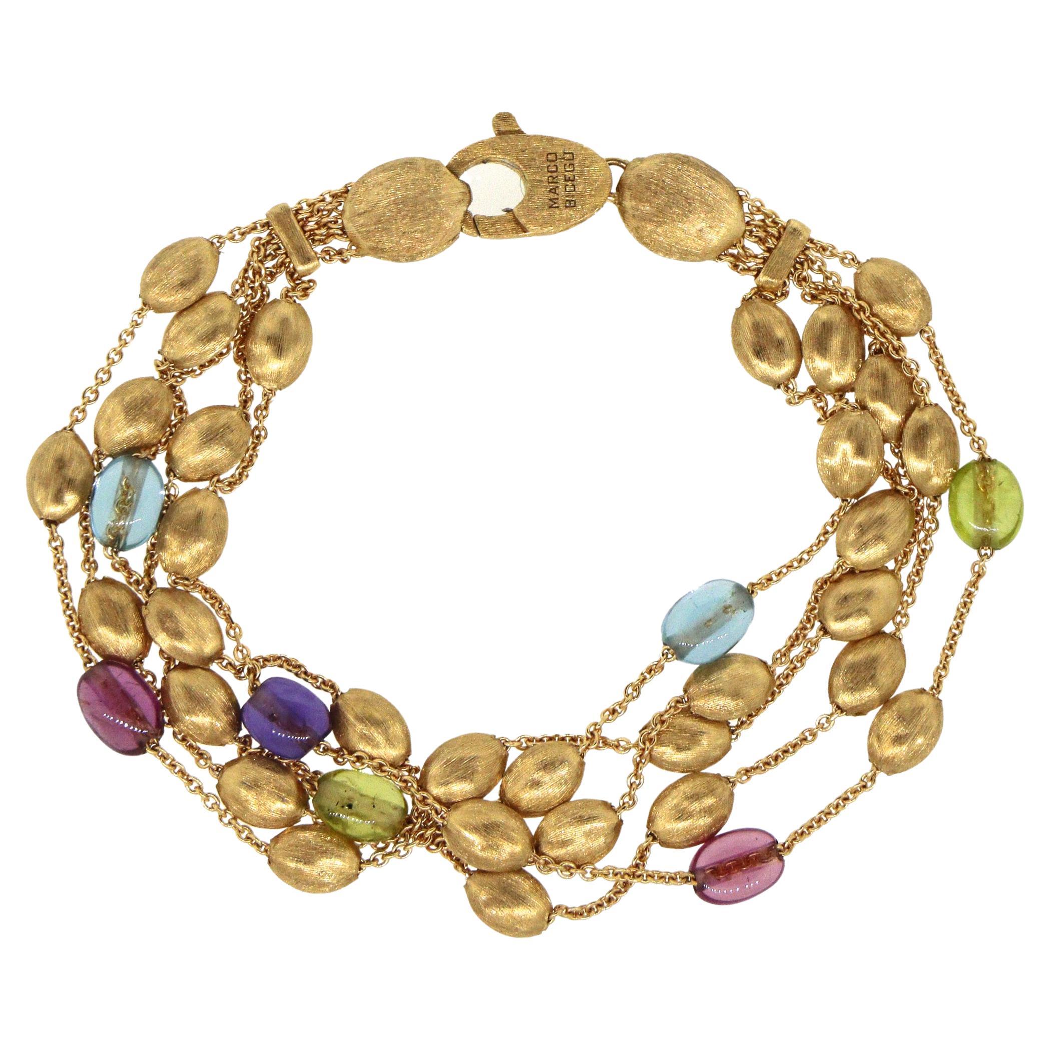 Marco Bicego 18k Yellow Gold Paradise 5 Strands Bracelet For Sale