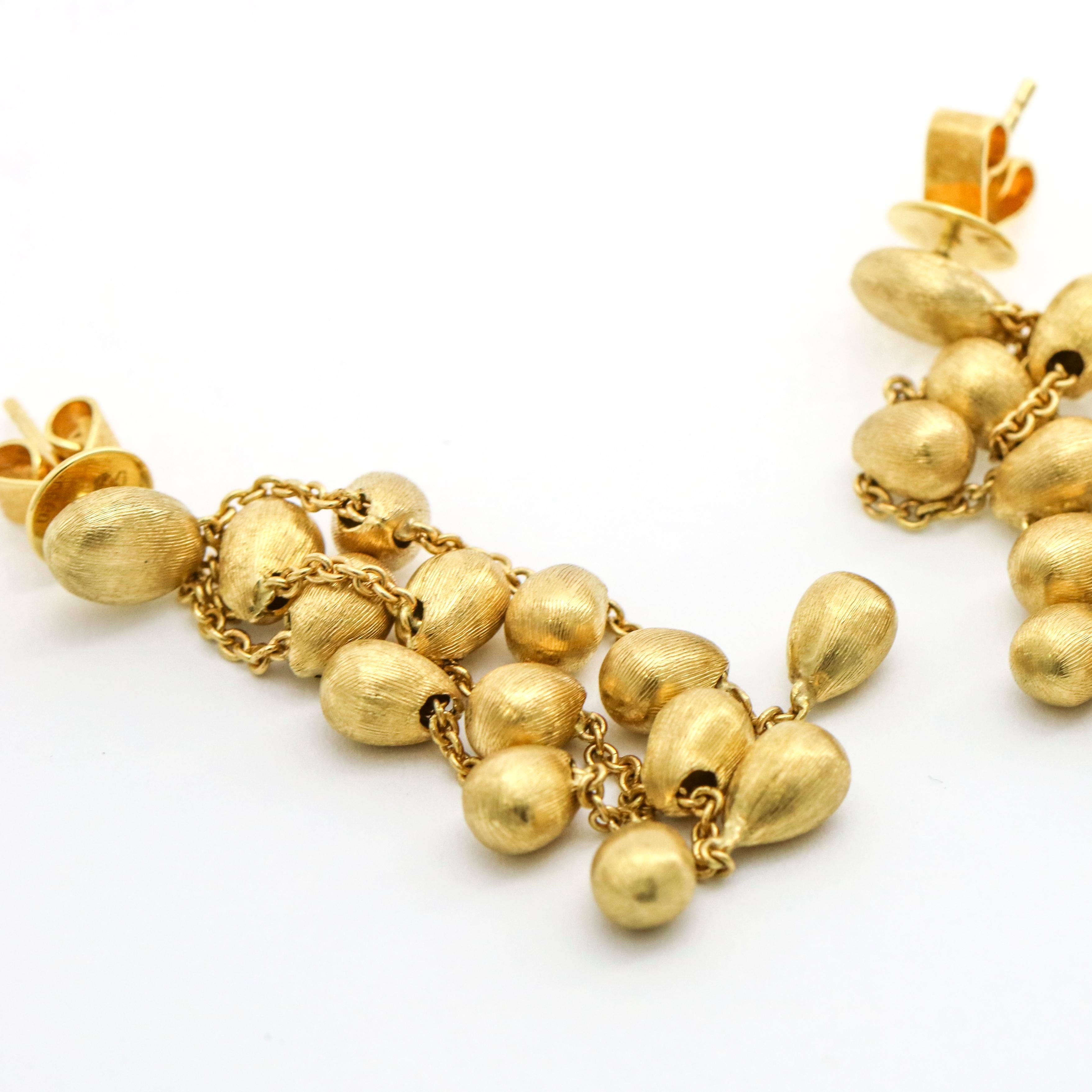 Marco Bicego 1 Karat Yellow Gold Siviglia 3-Strand Drop Earrings For Sale 1