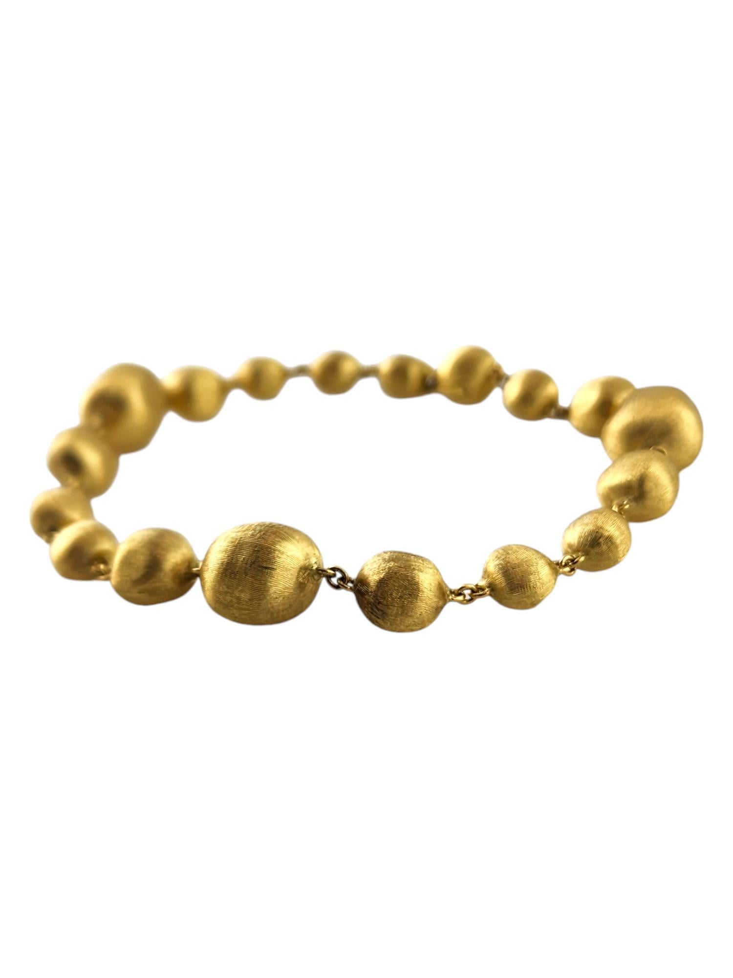 Marco Bicego 18K Yellow Gold Siviglia Hammered Bead Bracelet #18416 In Good Condition In Washington Depot, CT
