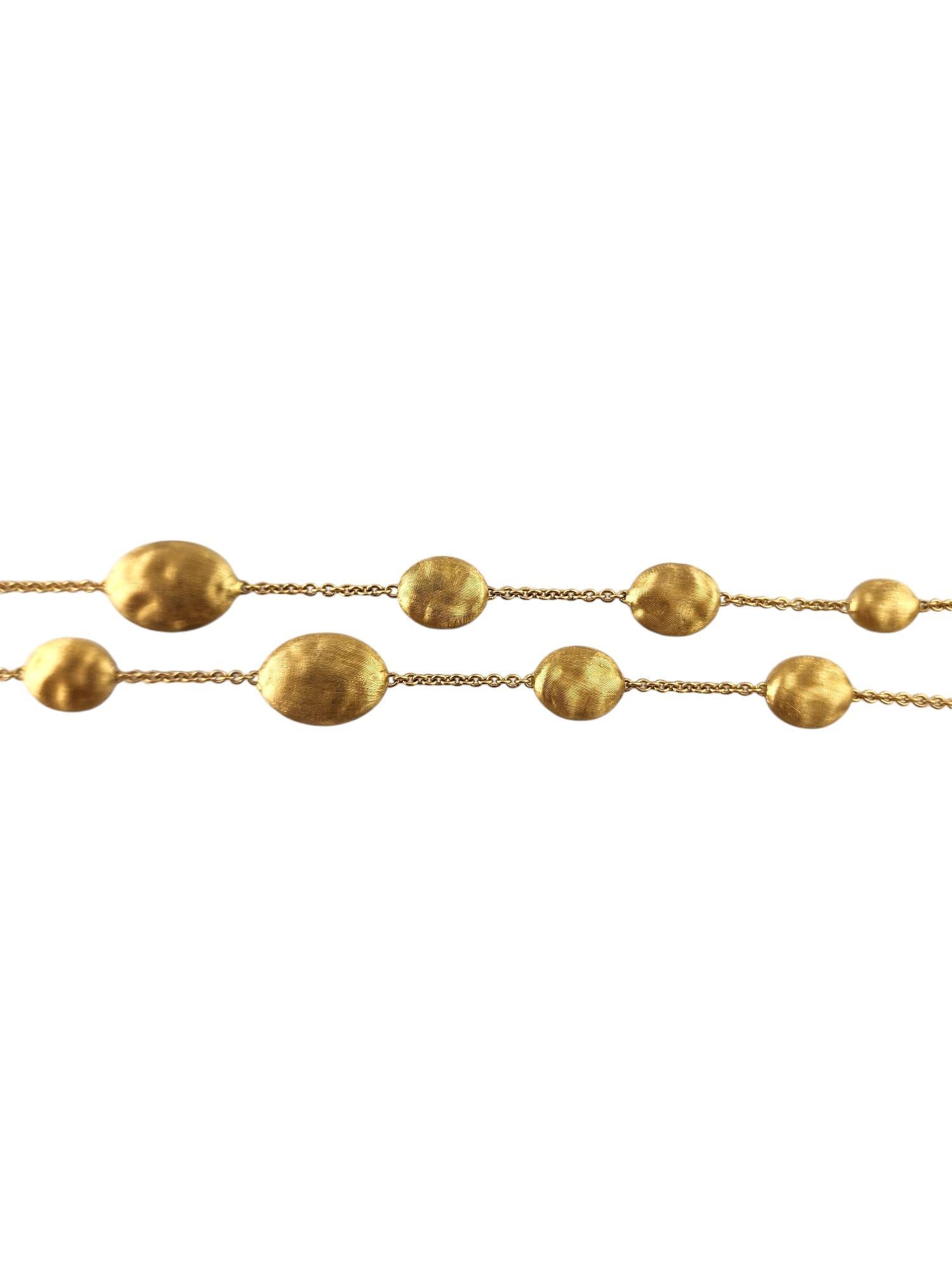 Marco Bicego 18K Yellow Gold Siviglia Hammered Bead Necklace #18409 In Good Condition In Washington Depot, CT