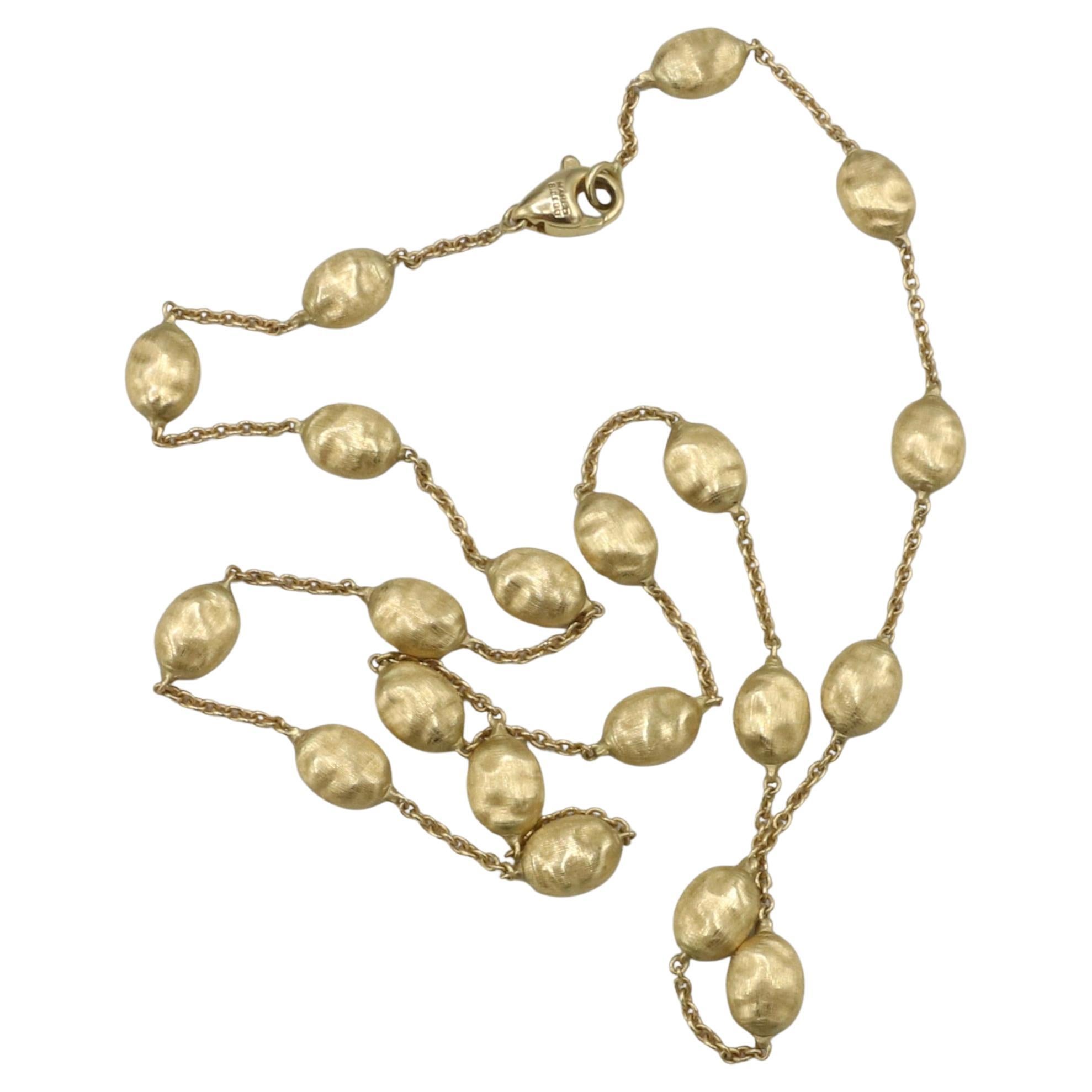 Marco Bicego 18K Gelbgold Siviglia Satin Oval Station Link Kette Halskette (Moderne) im Angebot