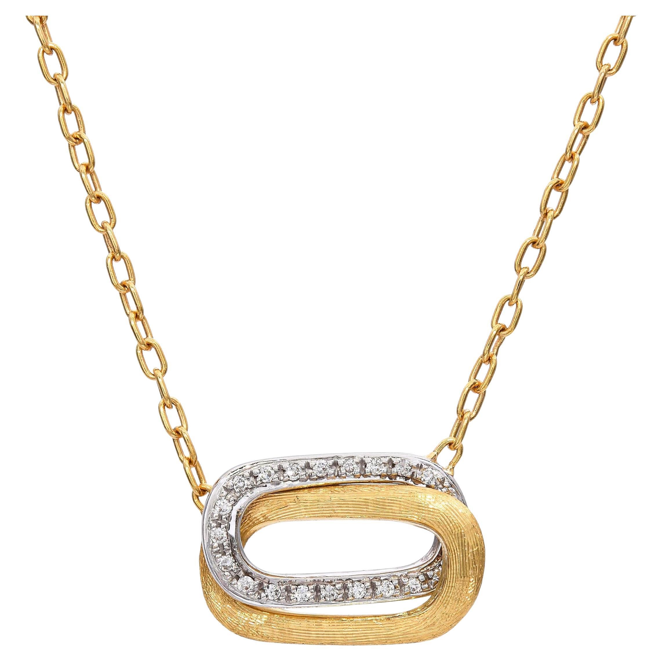 Marco Bicego Collar Entrelazado de Diamantes en Dos Tonos de Oro Amarillo de 18k