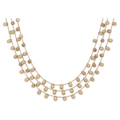 Marco Bicego 3 Strand Acapulco Necklace 18 Karat Yellow Gold